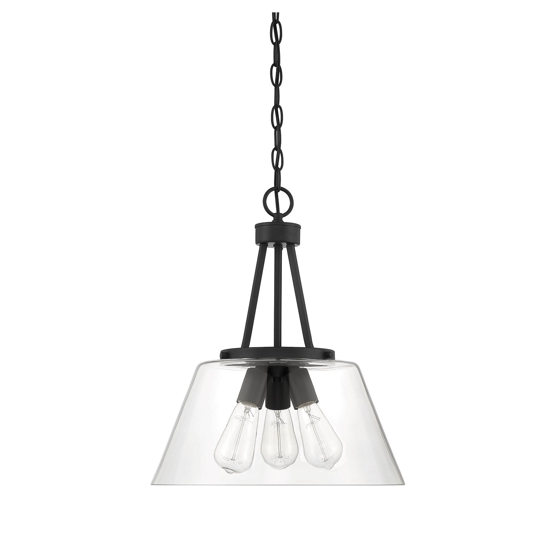 Shown in Matte Black finish and Clear glass