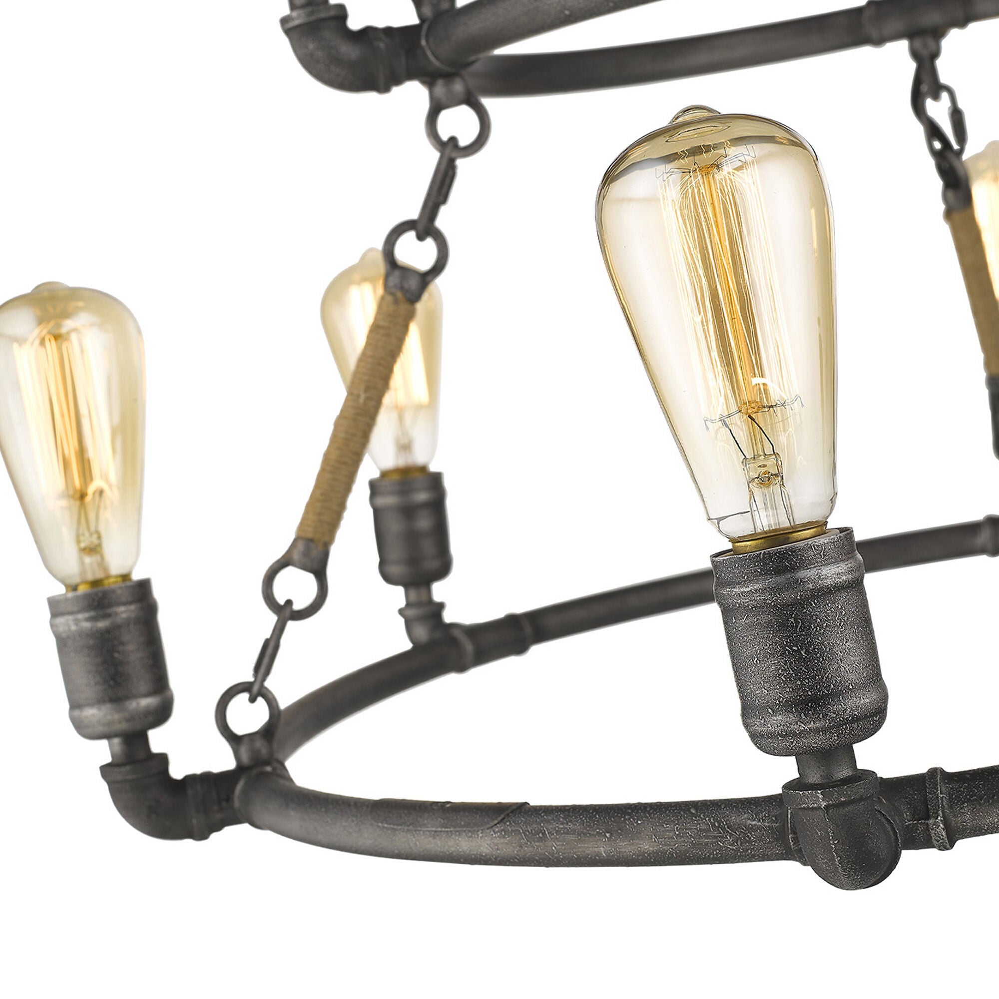 Shown in Antique Gray finish and -- glass and -- shade