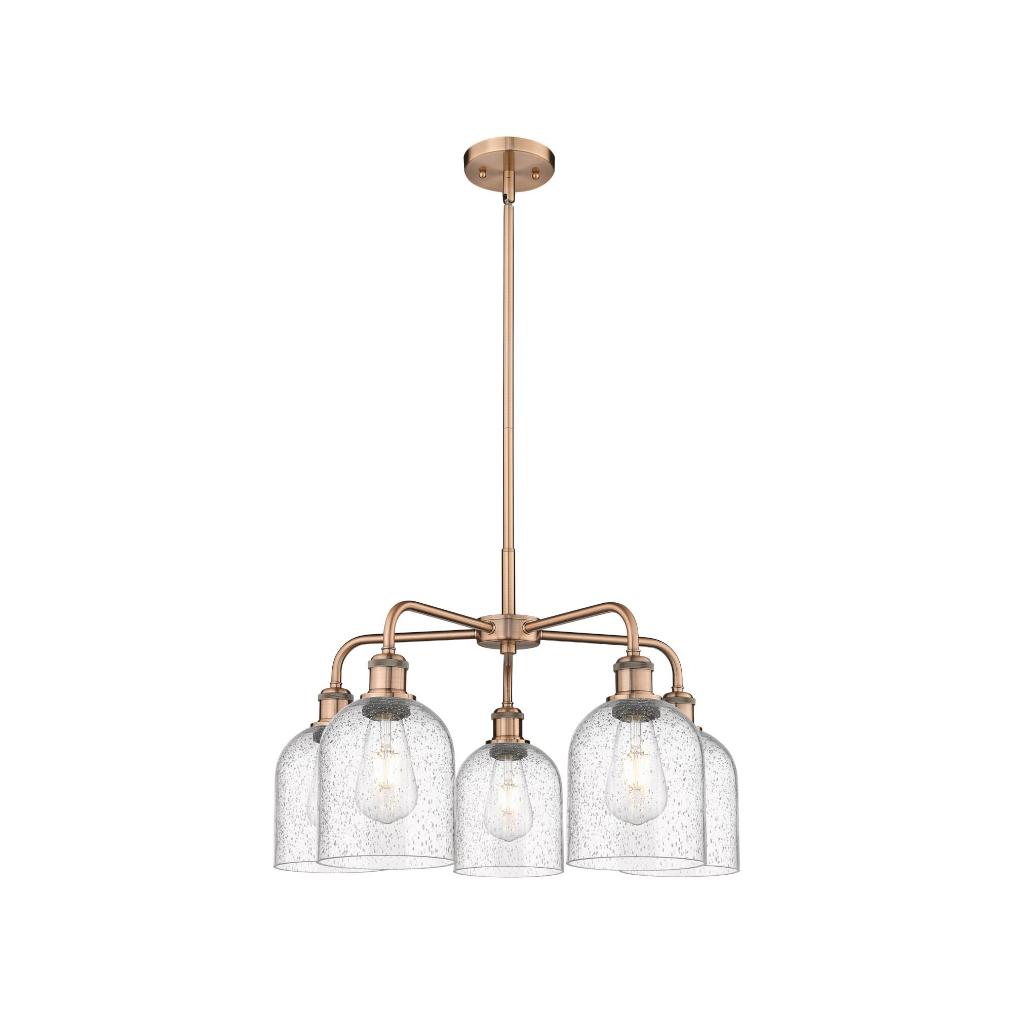 Shown in Antique Copper finish and Seedy glass