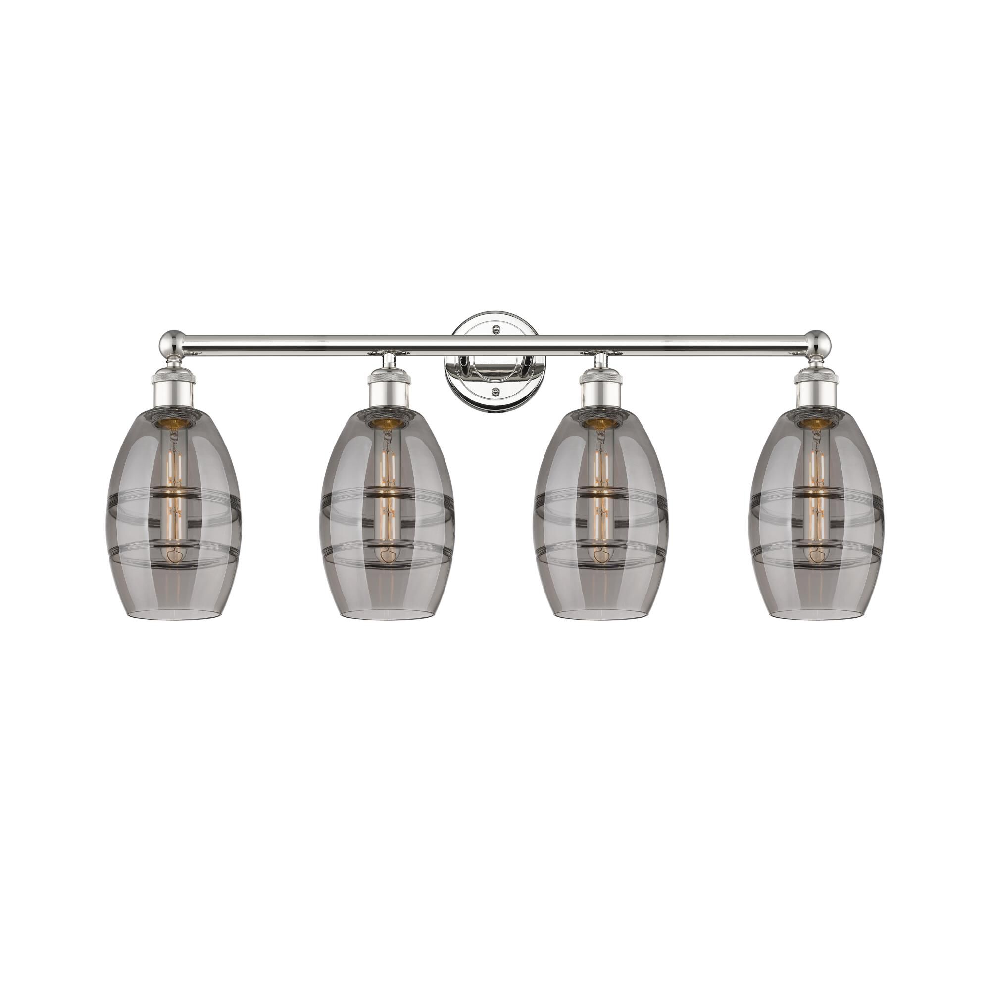 Shown in Polished Nickel finish and Light Smoke glass