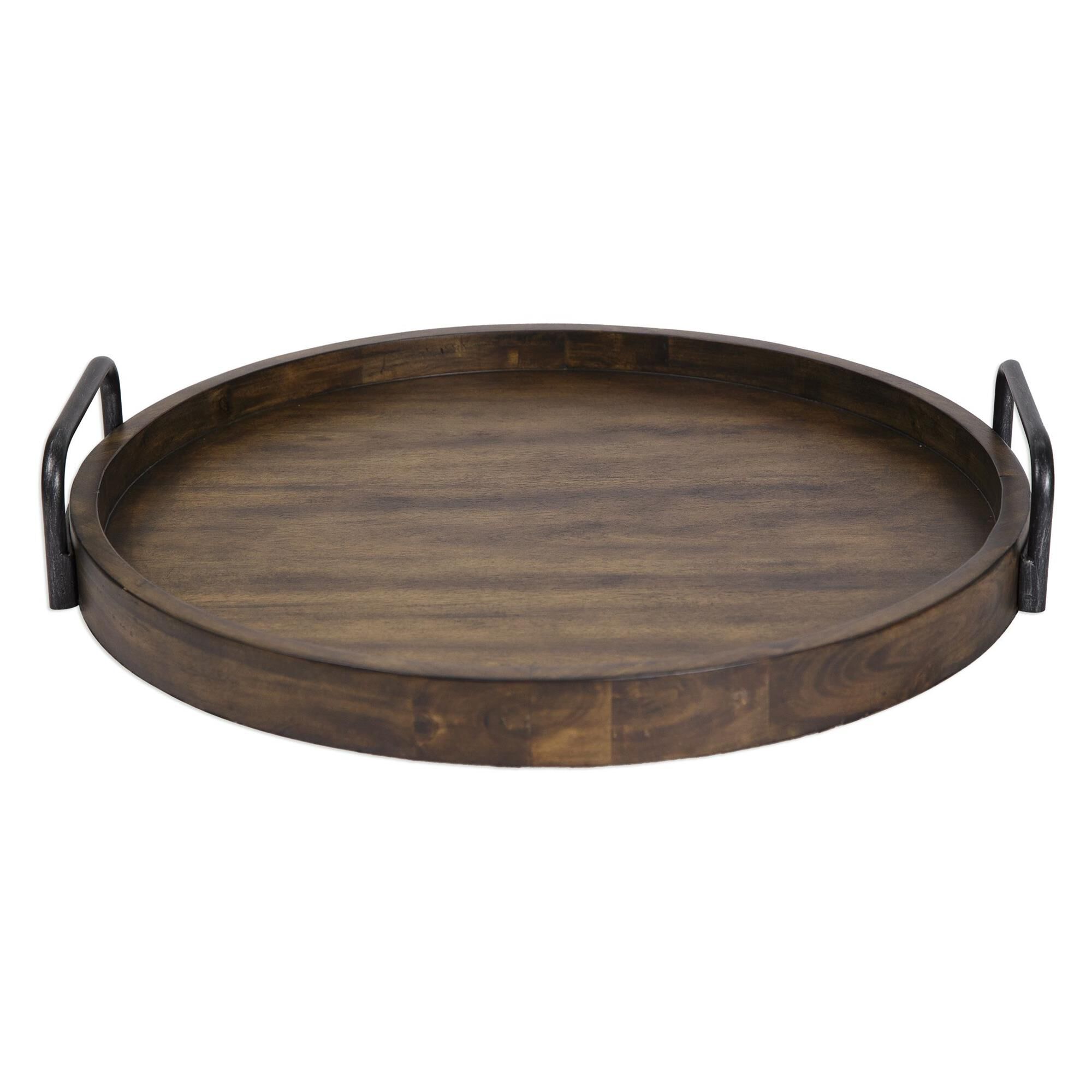 Uttermost Reine Round Wooden Tray Tray by Uttermost