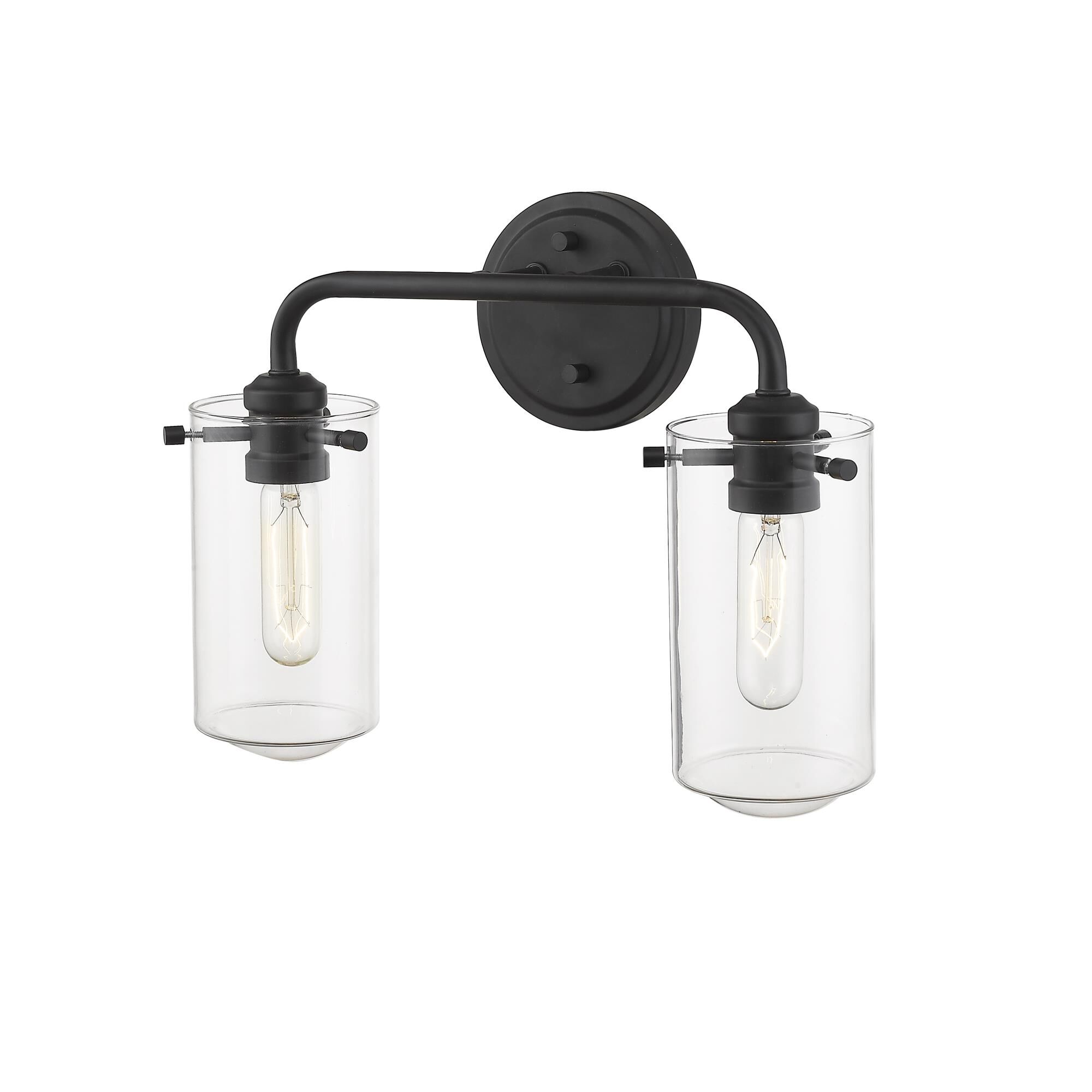 Shown in Matte Black finish and Glass shade