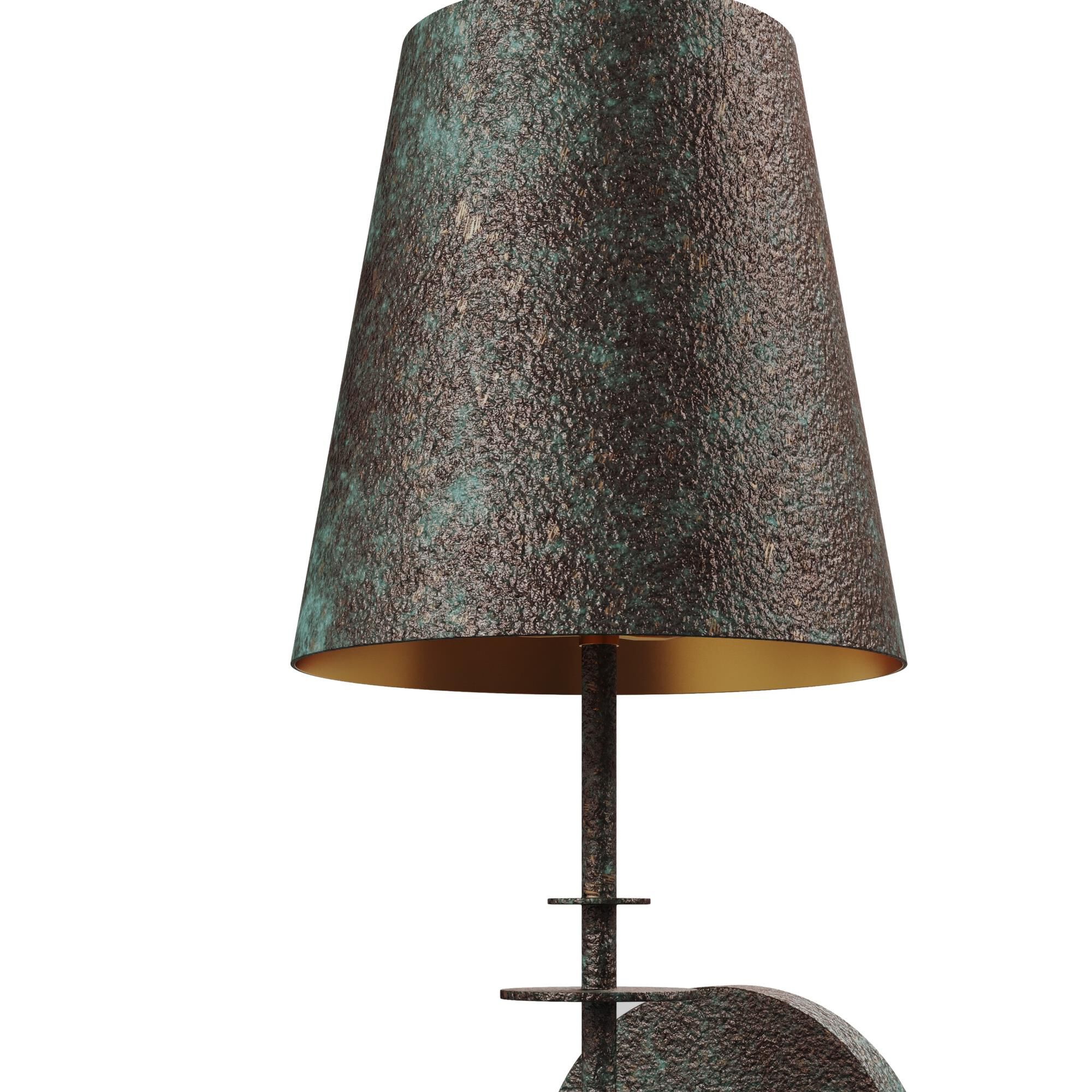 Shown in Verde Bronze and Contemporary Gold finish and Metal Verdi Bronze/Painted Contemporary shade