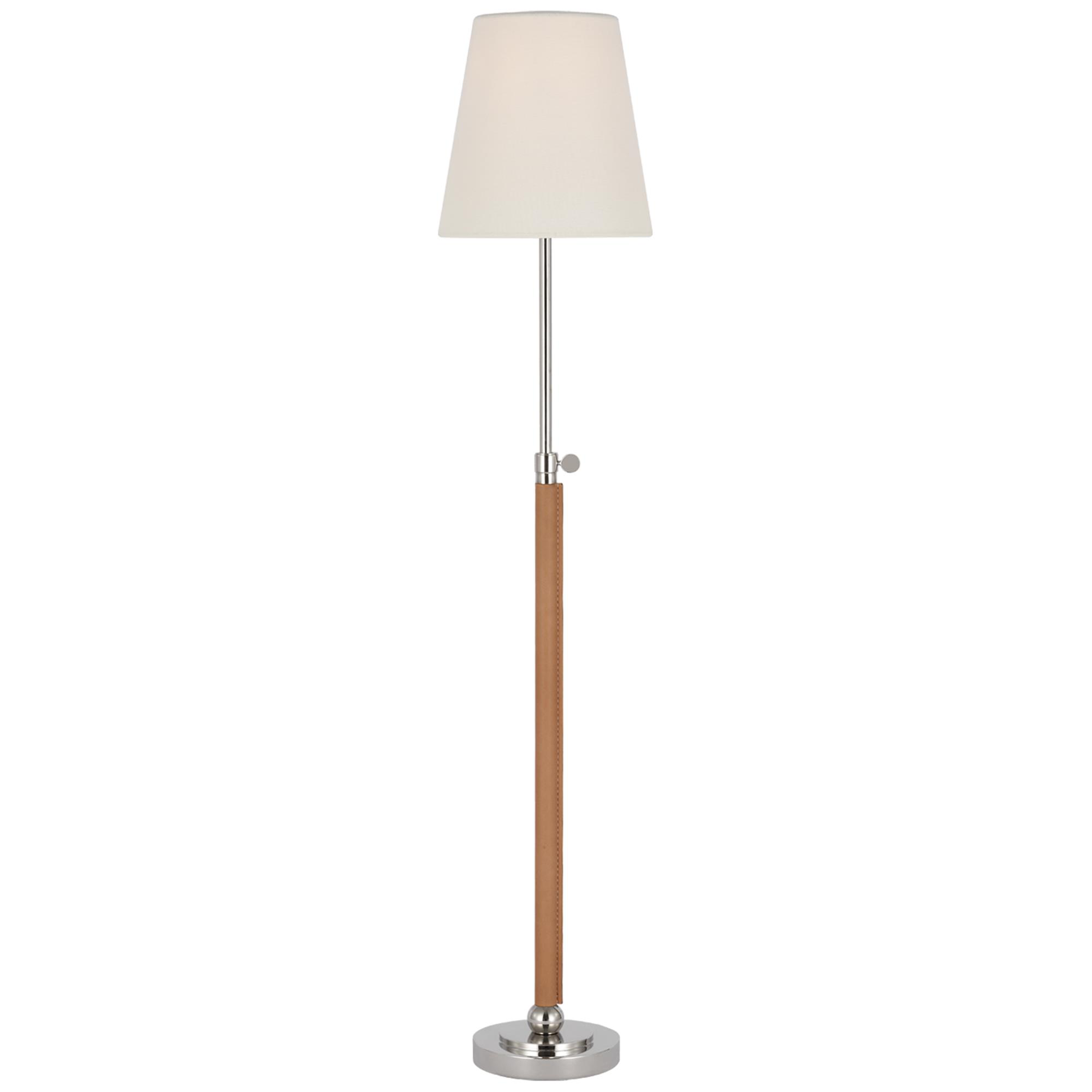 Shown in Polished Nickel and Natural Leather finish