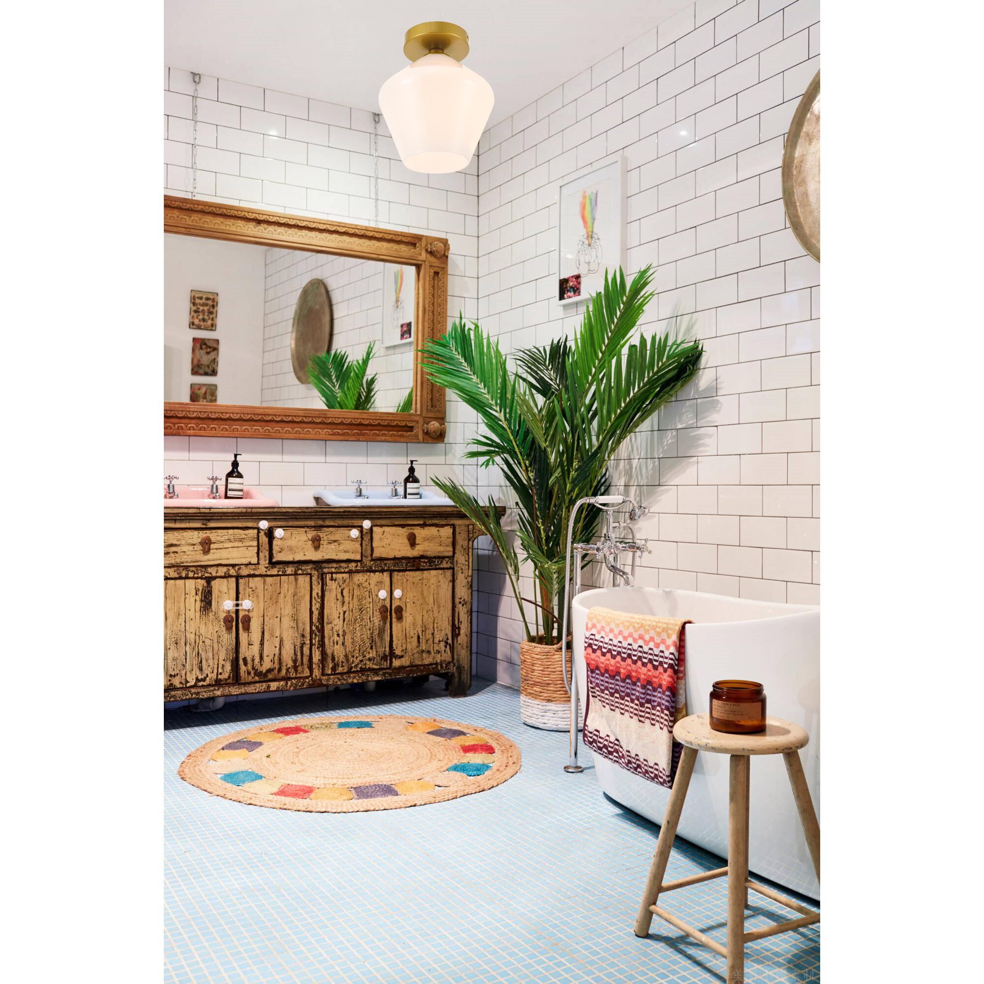 Gene 8 Inch Semi Flush Mount by Elegant Lighting