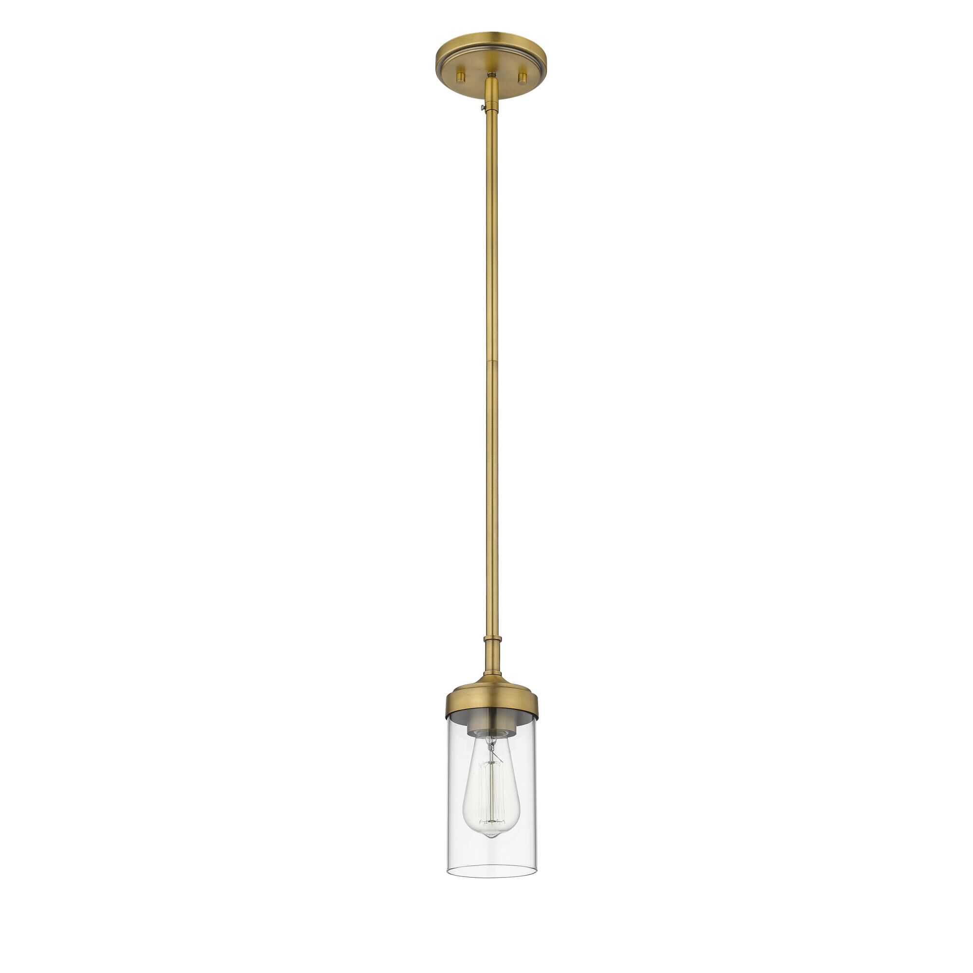 Shown in Foundry Brass finish and Glass shade