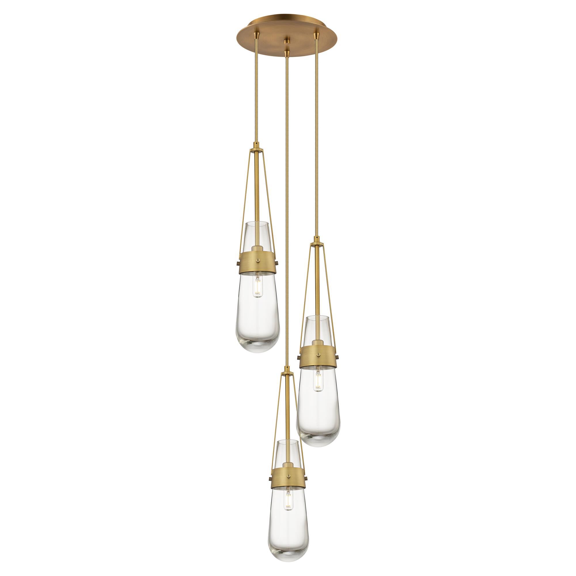 Shown in Brushed Brass finish and Clear glass and Clear Glass shade