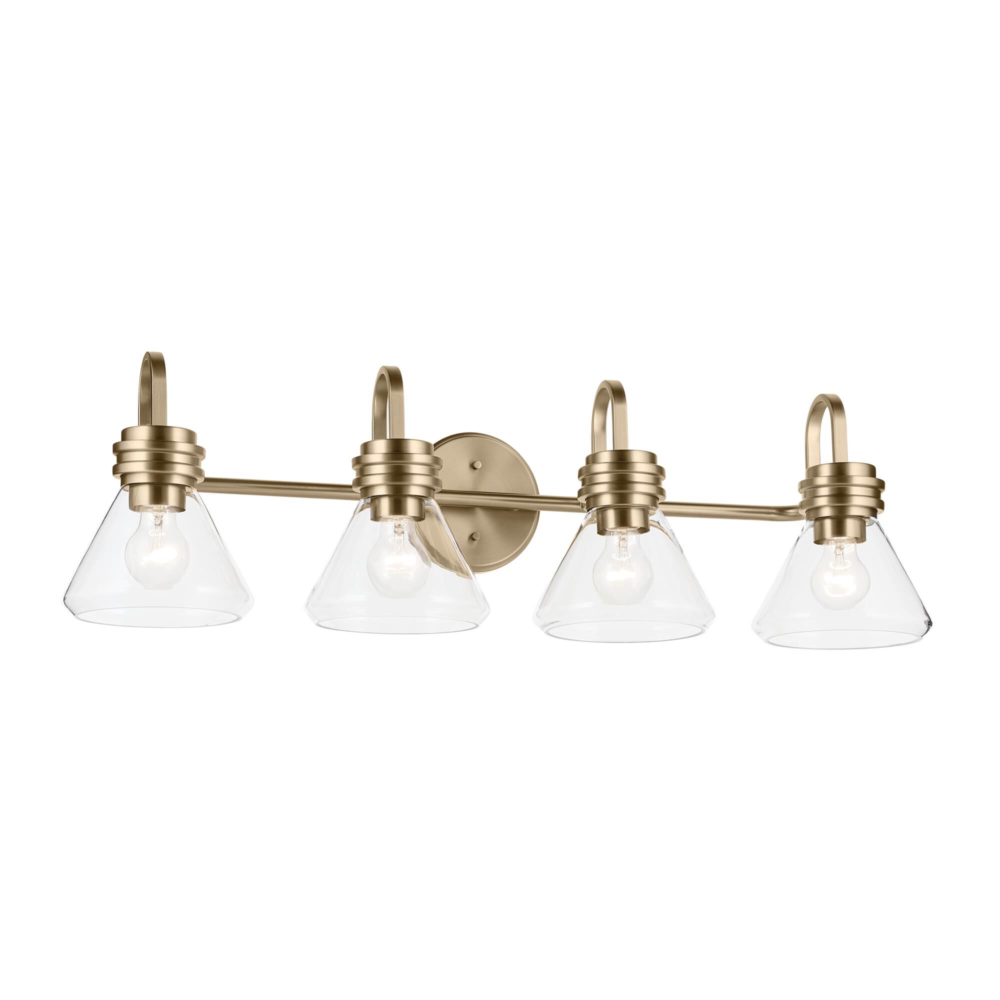 Shown in Champagne Bronze finish and Clear glass