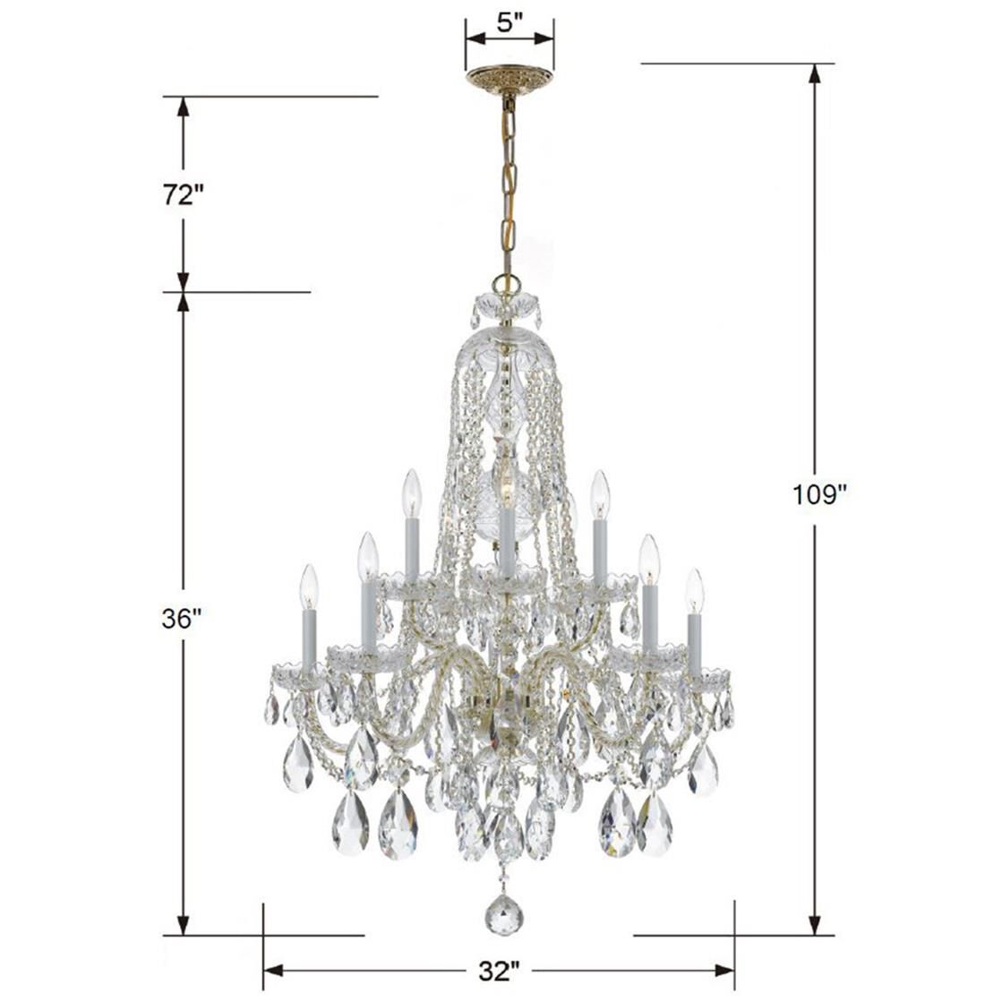 Shown in Polished Brass finish and Swarovski Spectra Crystal crystal