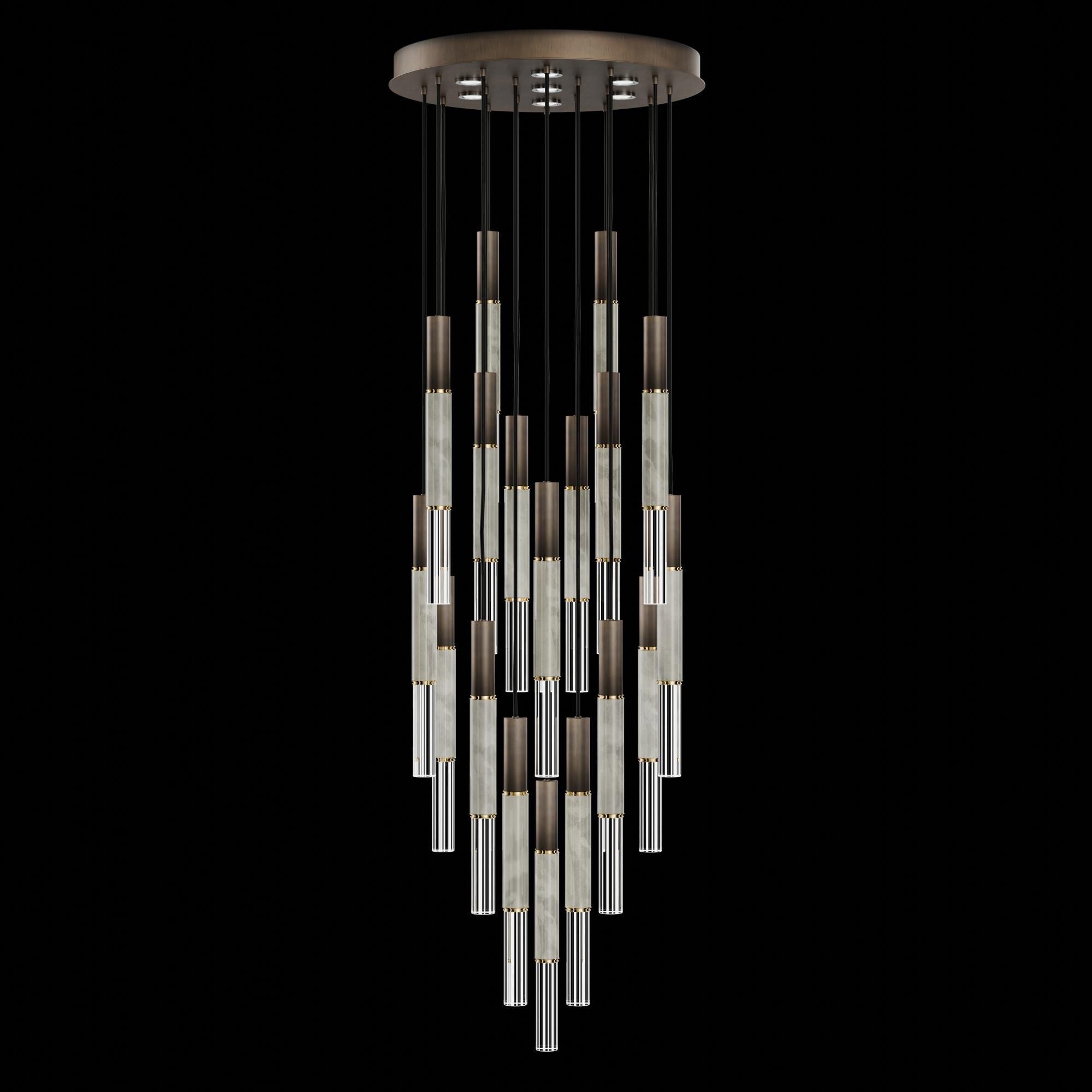 Shown in Bronze finish and True crystal and False glass