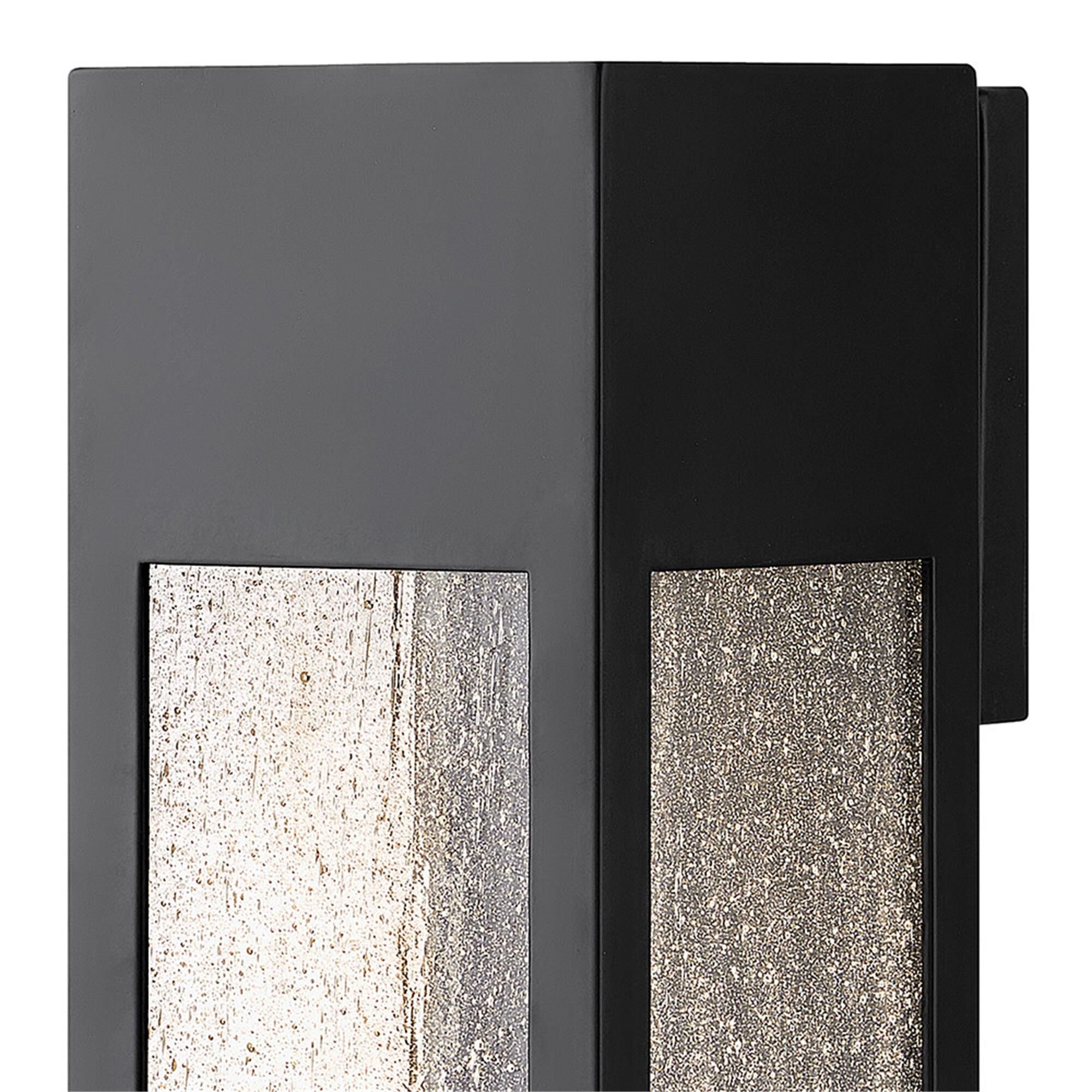 Shown in Satin Black finish and Clear Seedy glass