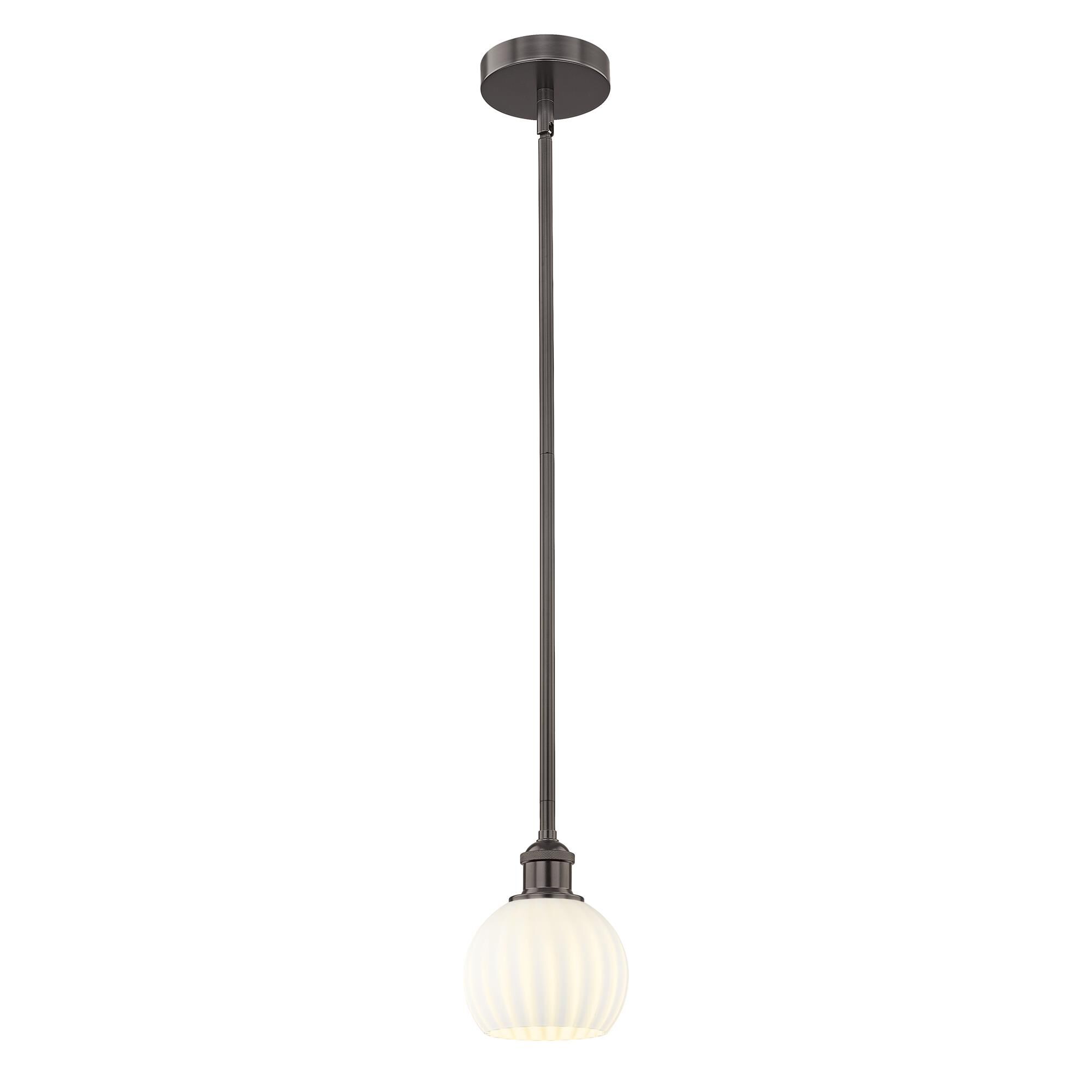 Shown in Oil Rubbed Bronze finish and White Venetian glass