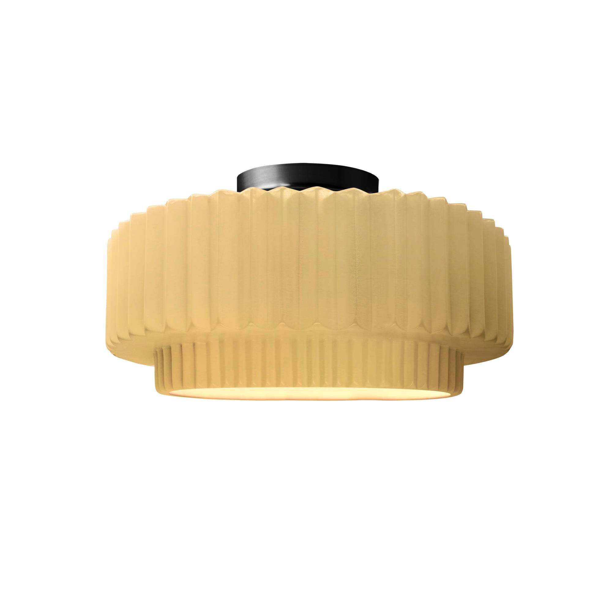 Pleated Tier 12 Inch Semi Flush Mount by Justice Design Group