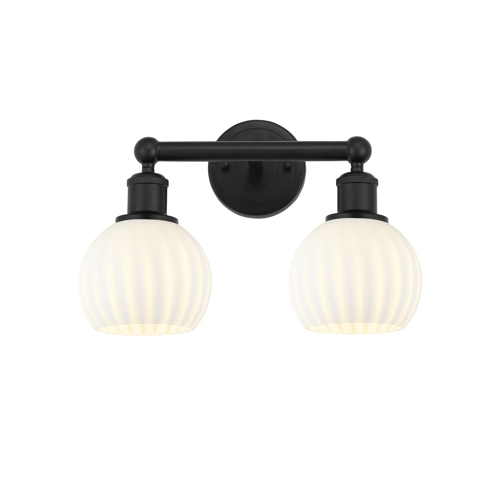 Shown in Matte Black finish and White Venetian glass