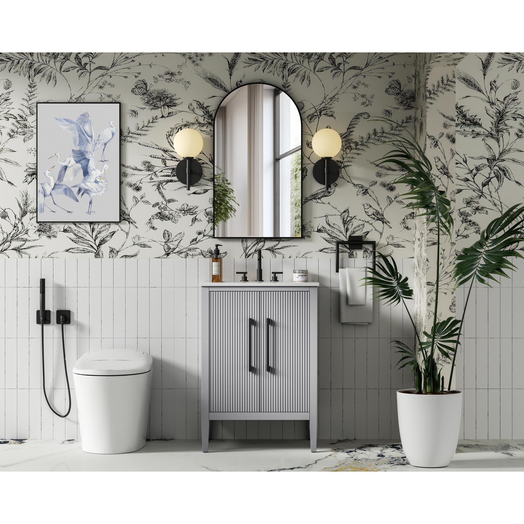 Shown in Grey finish