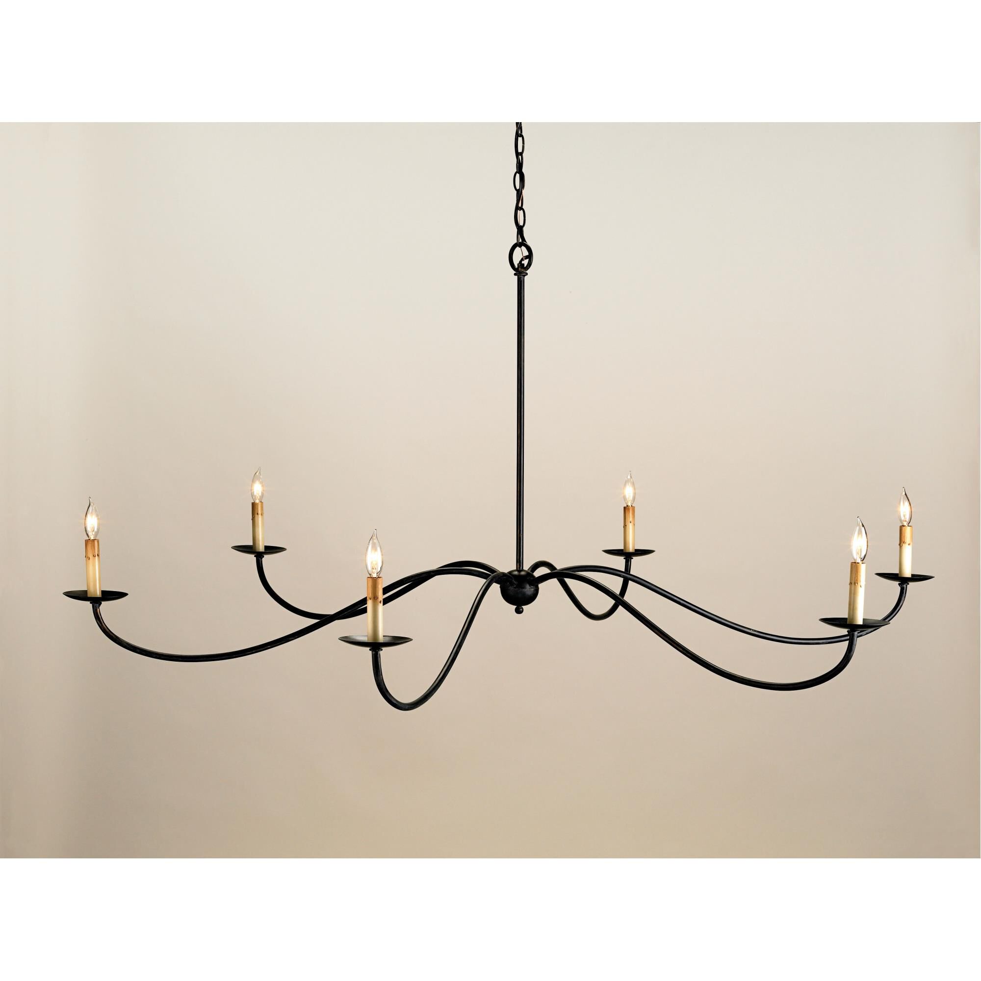 Saxon 63 Inch 6 Light Chandelier by Currey and Company