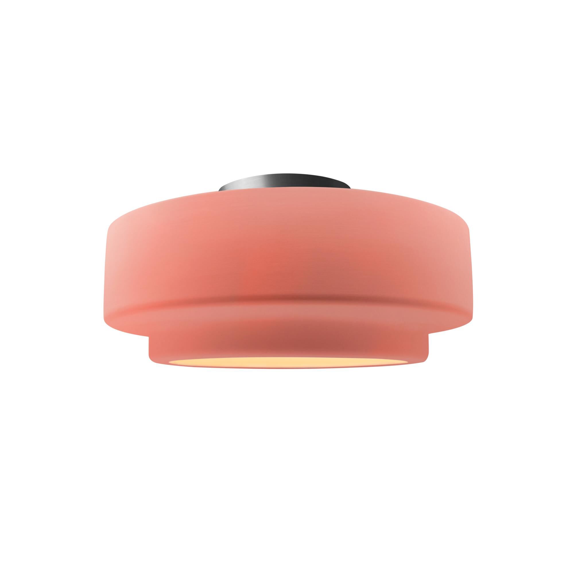 Shown in Brushed Nickel finish and Gloss Blush shade