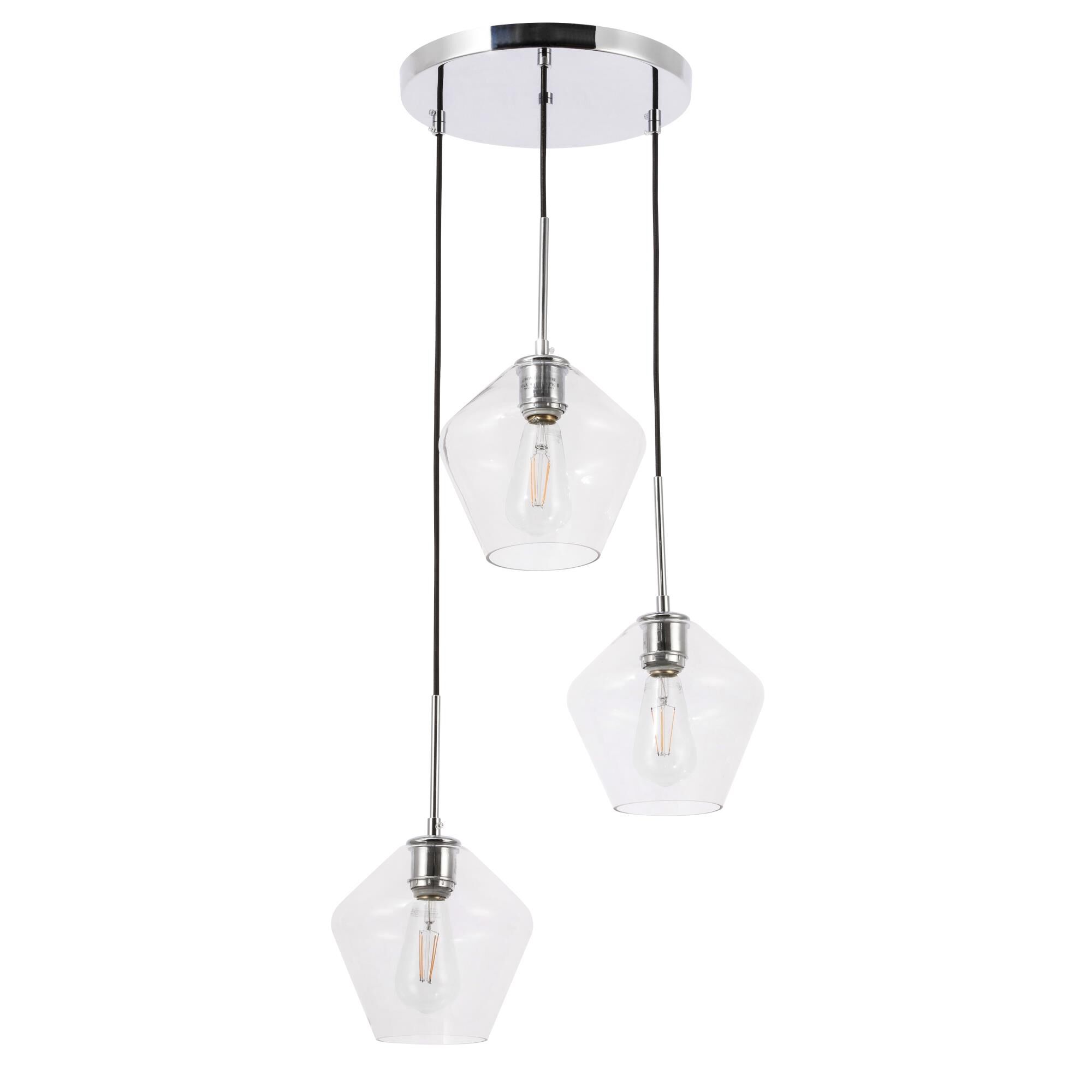 Gene 18 Inch 3 Light Multi Light Pendant by Elegant Lighting