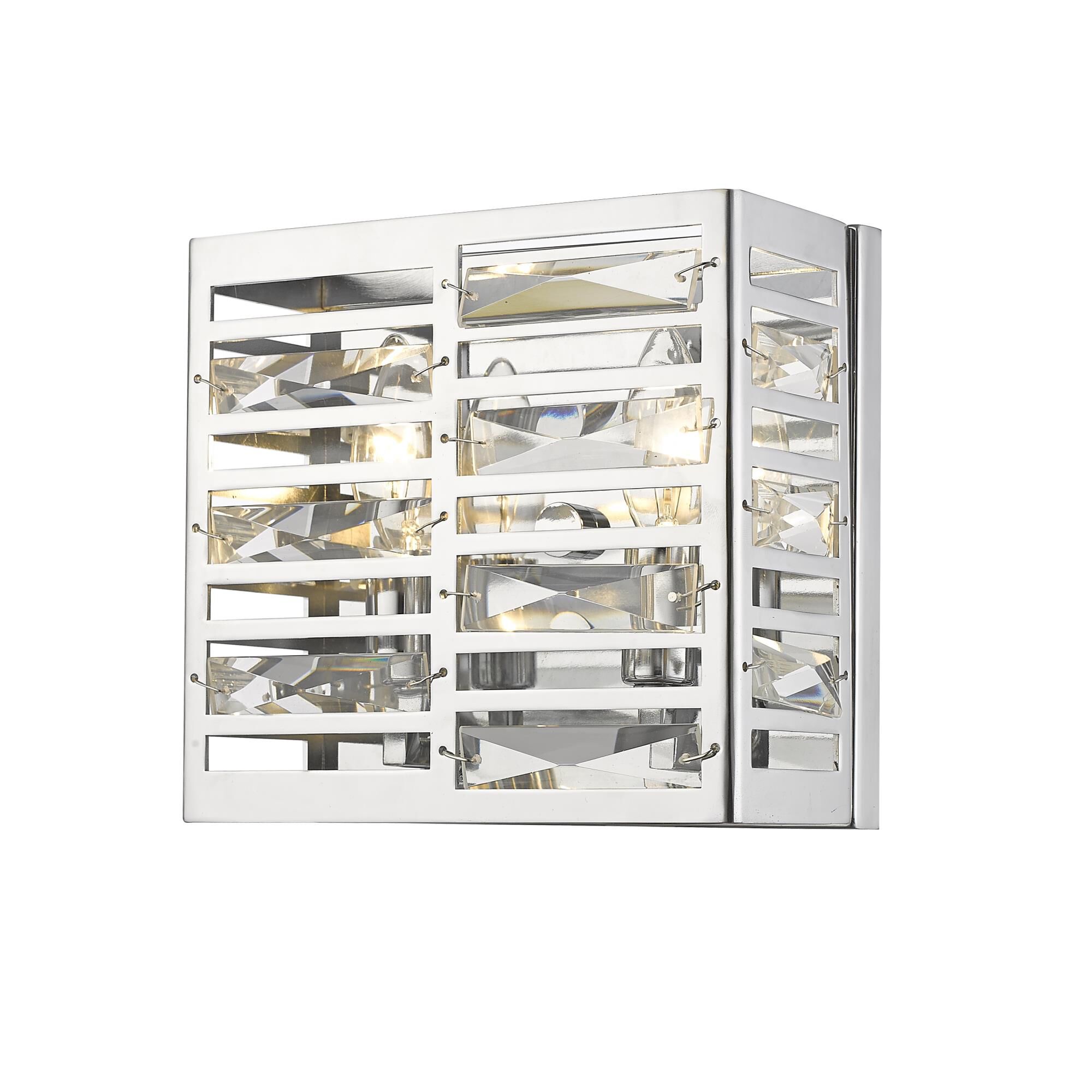 Shown in Chrome finish and --- glass and --- shade