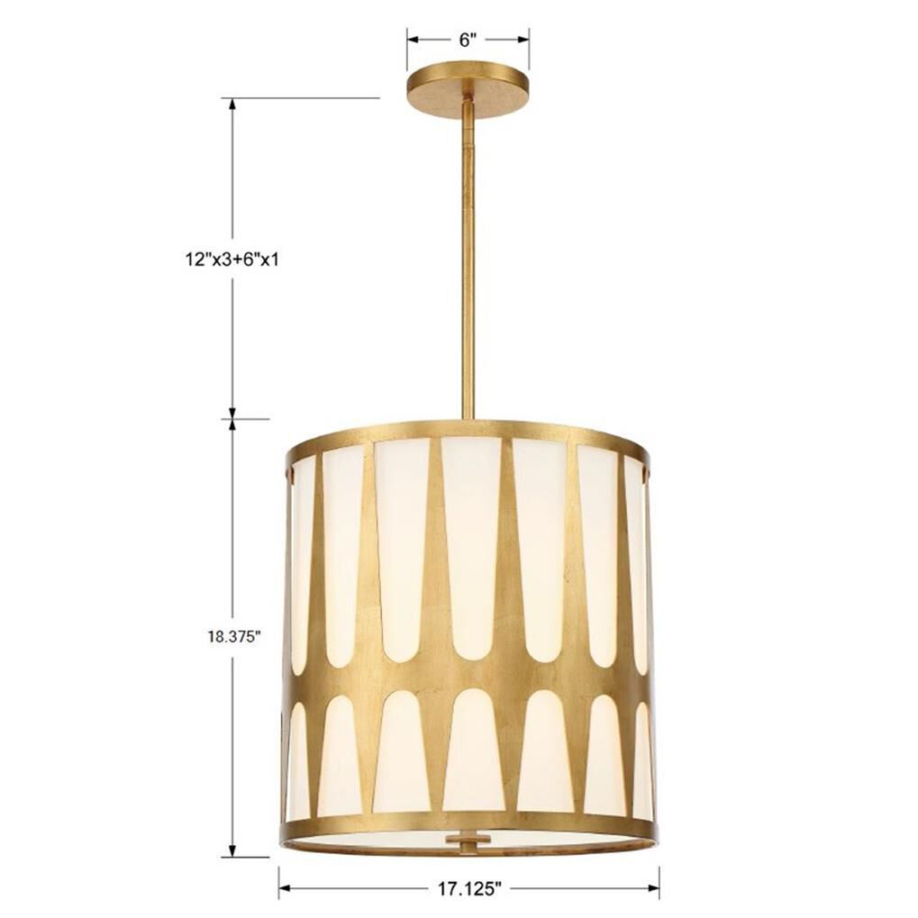 Shown in Antique Gold finish and Fabric shade