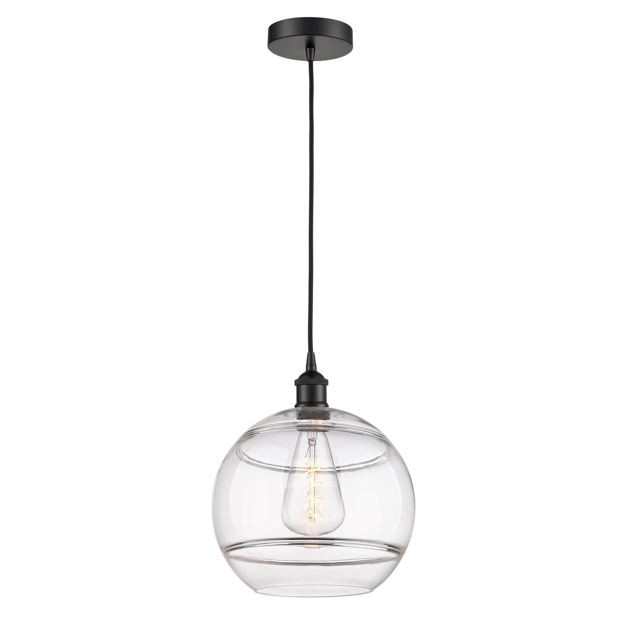 Shown in Matte Black finish and Clear glass