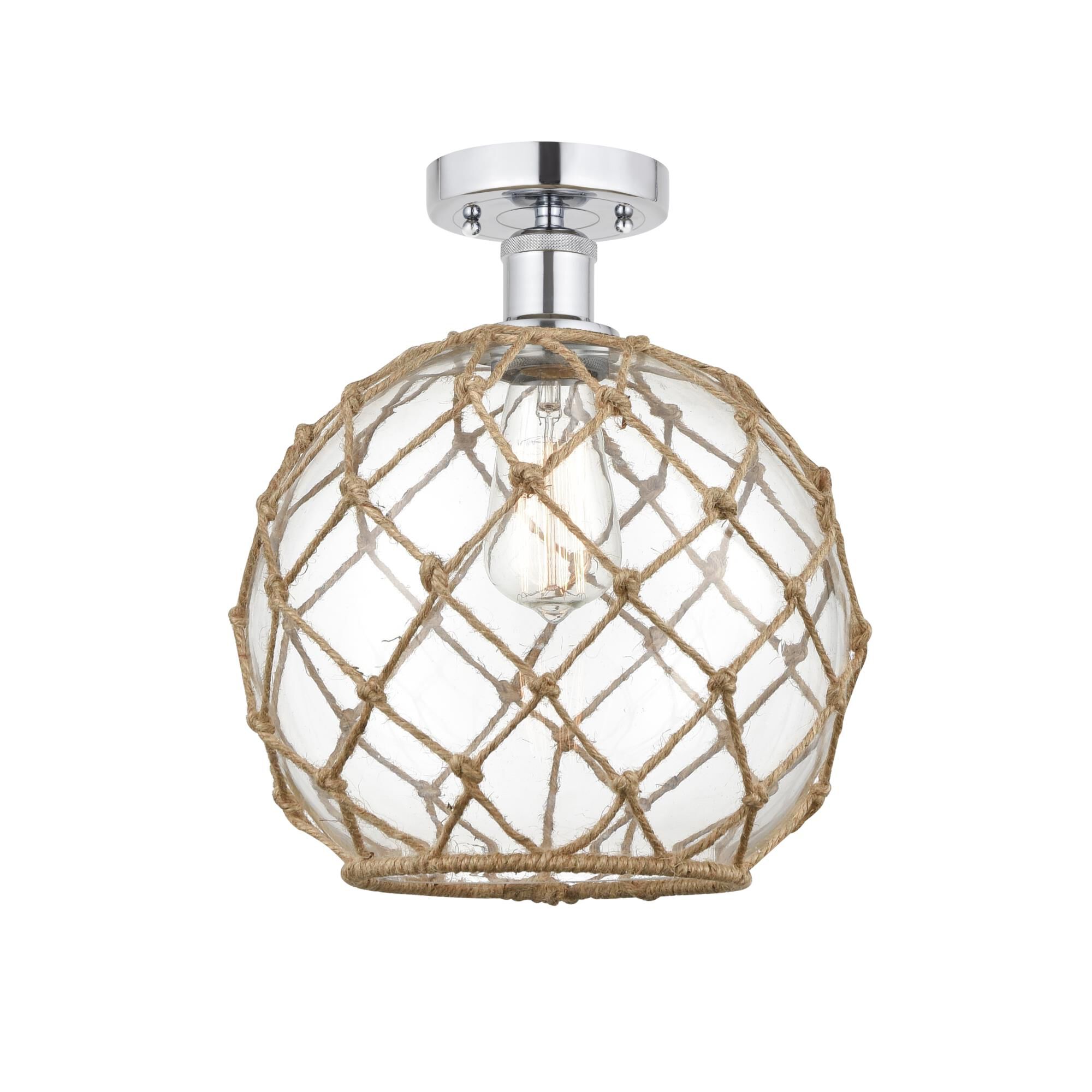 Bruno Marashlian Farmhouse Rope 10 Inch 1 Light Semi Flush Mount by Innovations Lighting