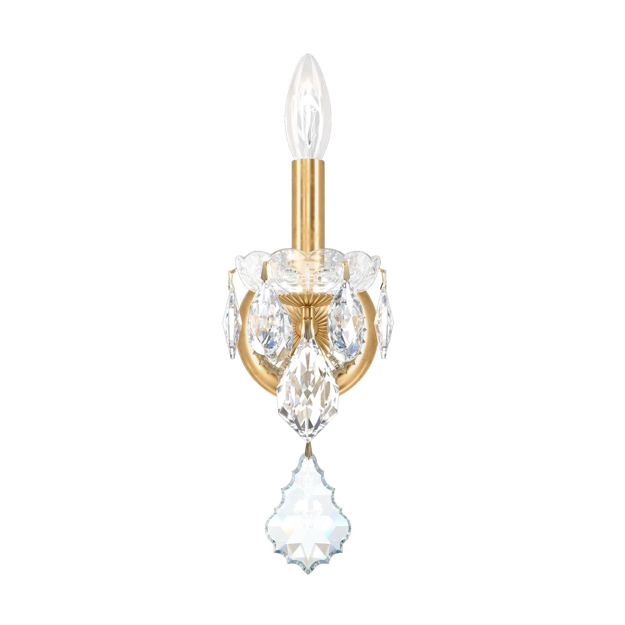 Shown in Heirloom Gold finish and Clear Heritage crystal and Heirloom Gold glass