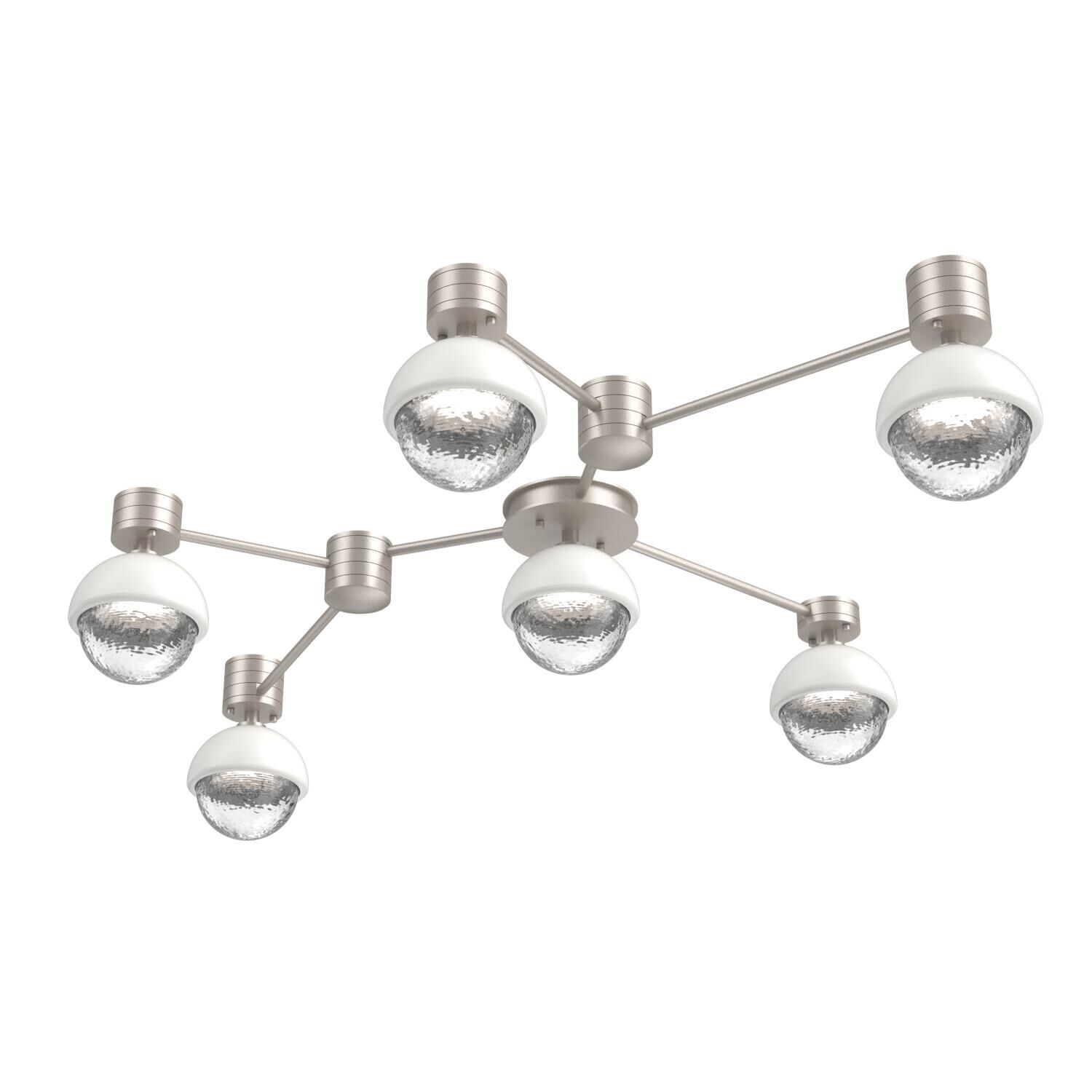 Shown in Beige Silver finish and Clear glass and Salt White accent