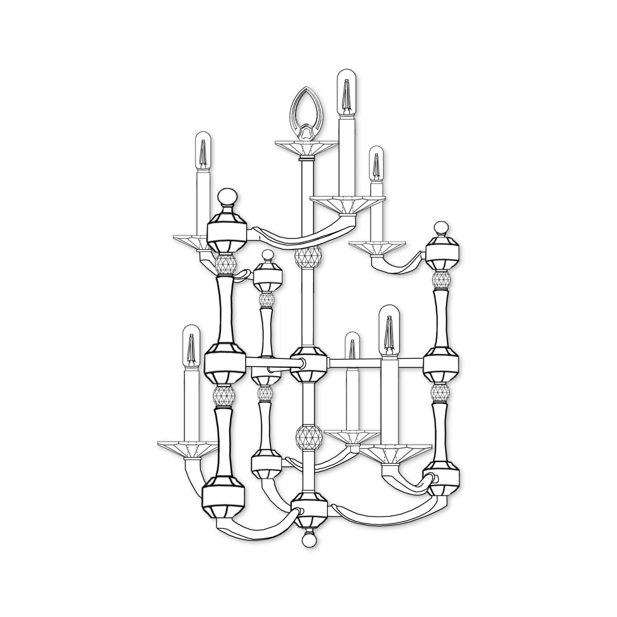 American Brass & Crystal Kensington Helix 6 Light Mini Chandelier by American Brass and Crystal