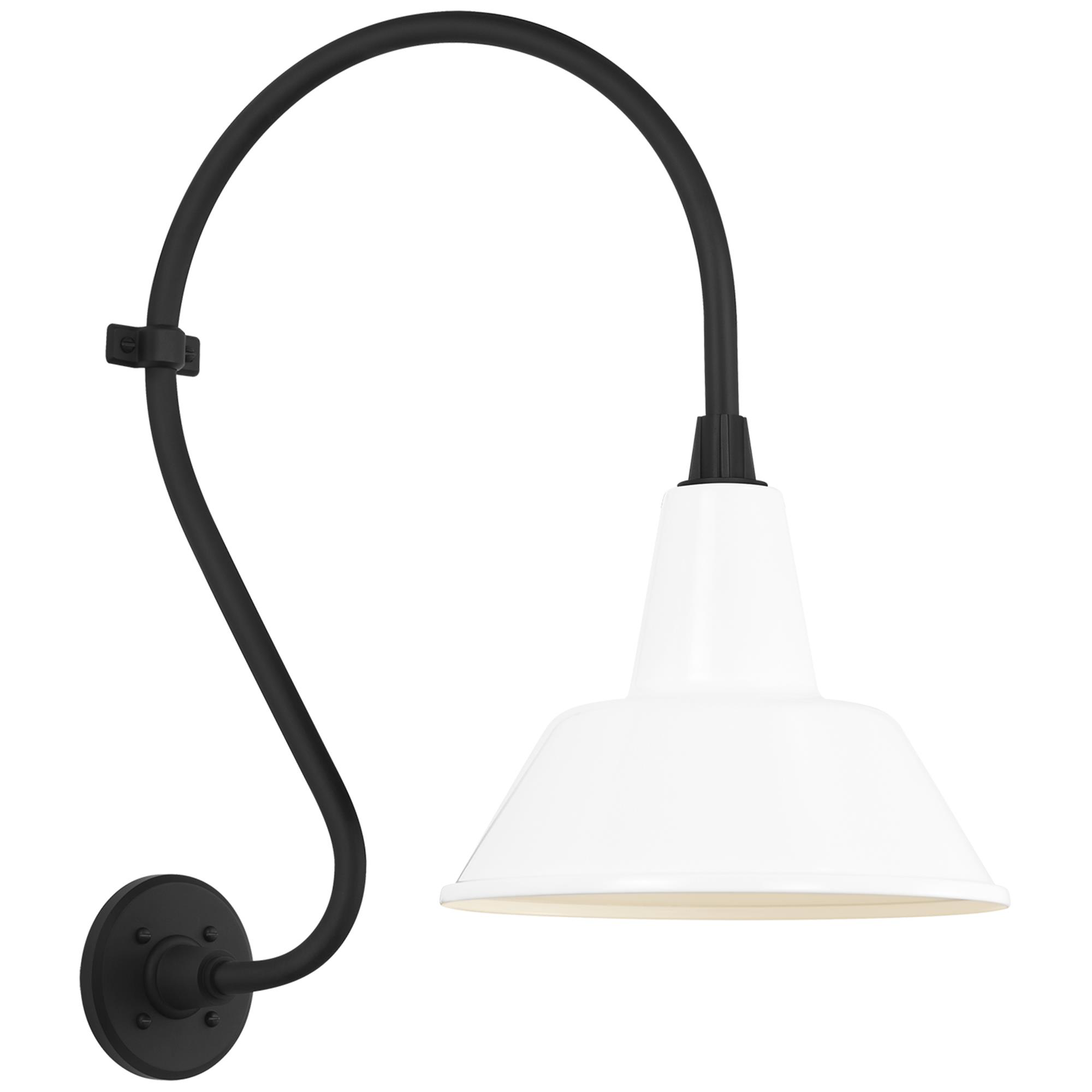 Shown in Matte Black finish and White shade