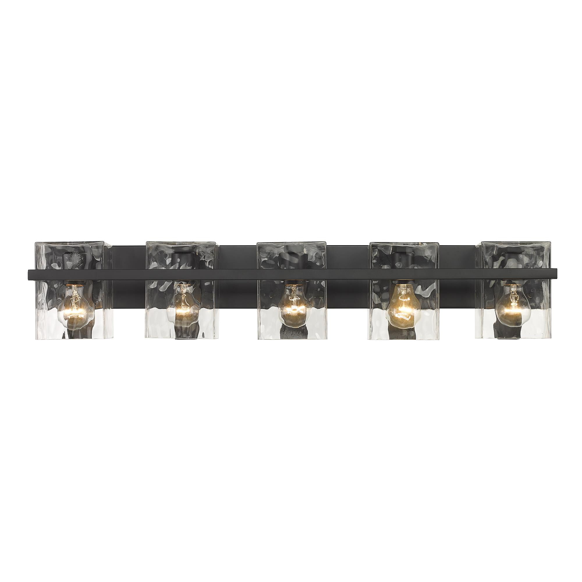 Shown in Matte Black finish and Glass shade