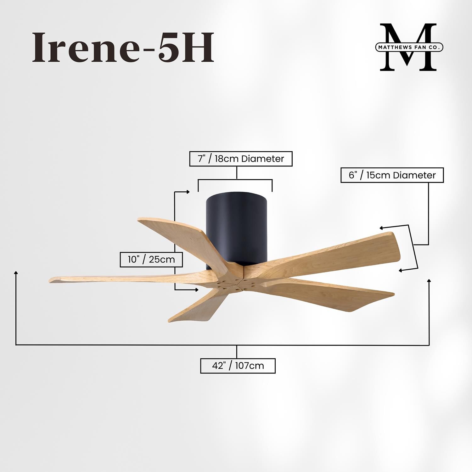 Irene 42 Inch Flush Mount Fan by Matthews Fan Company