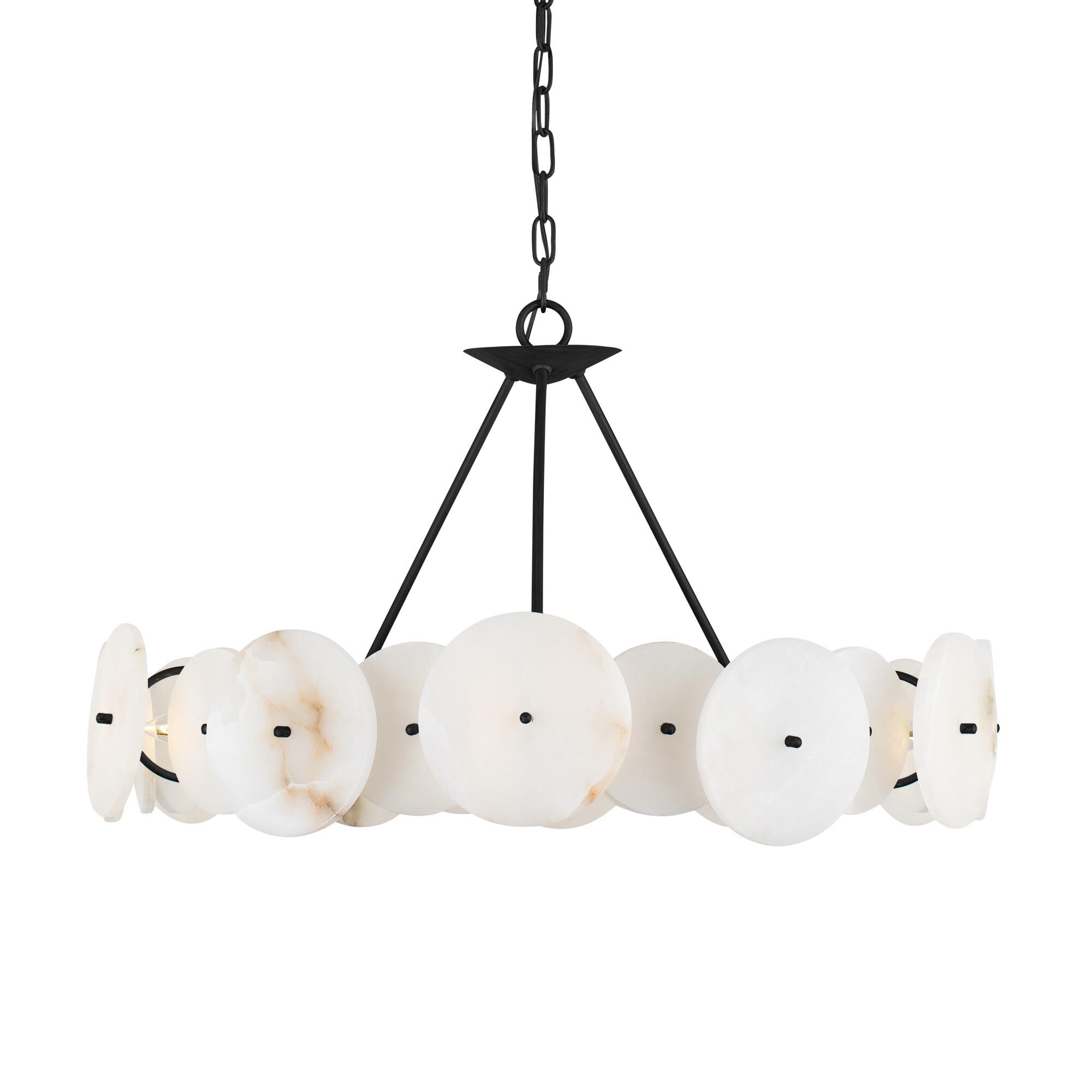 Shown in Matte Black finish and Spanish Alabaster shade