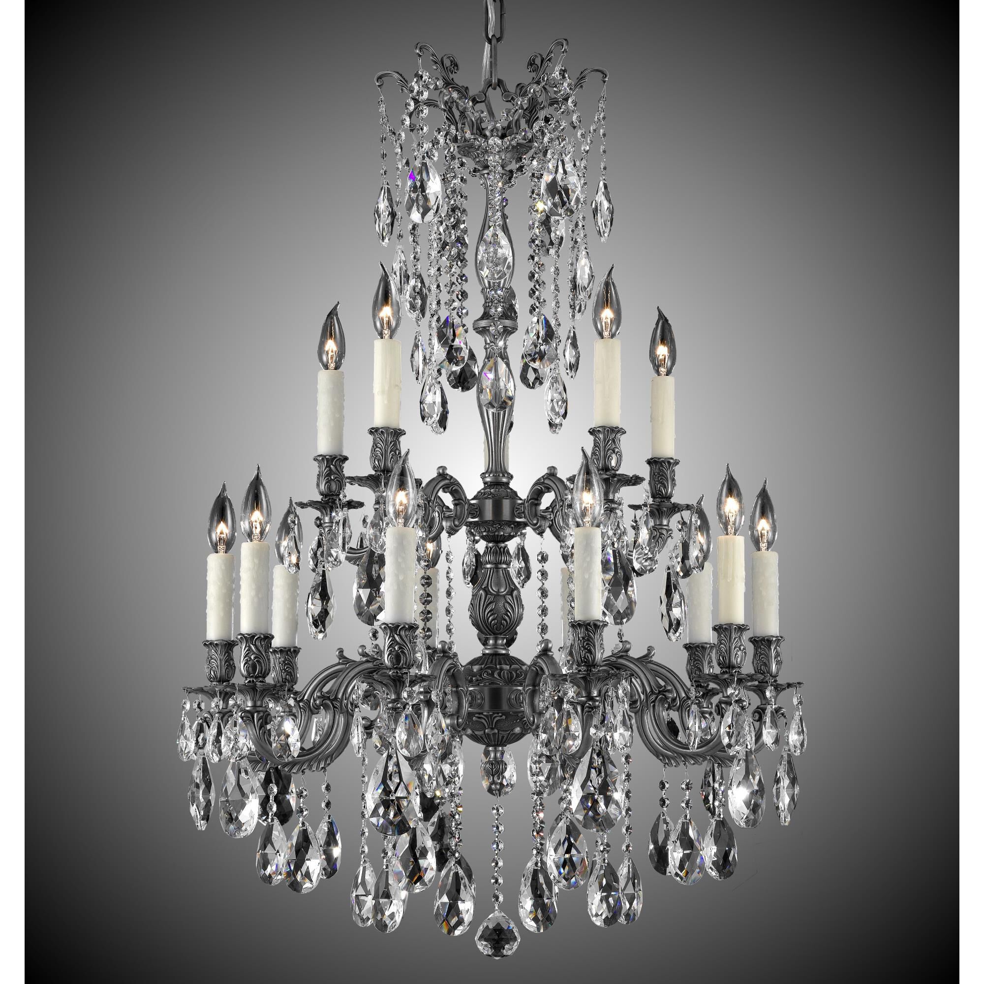 Bellagio 15 Light Chandelier by American Brass and Crystal
