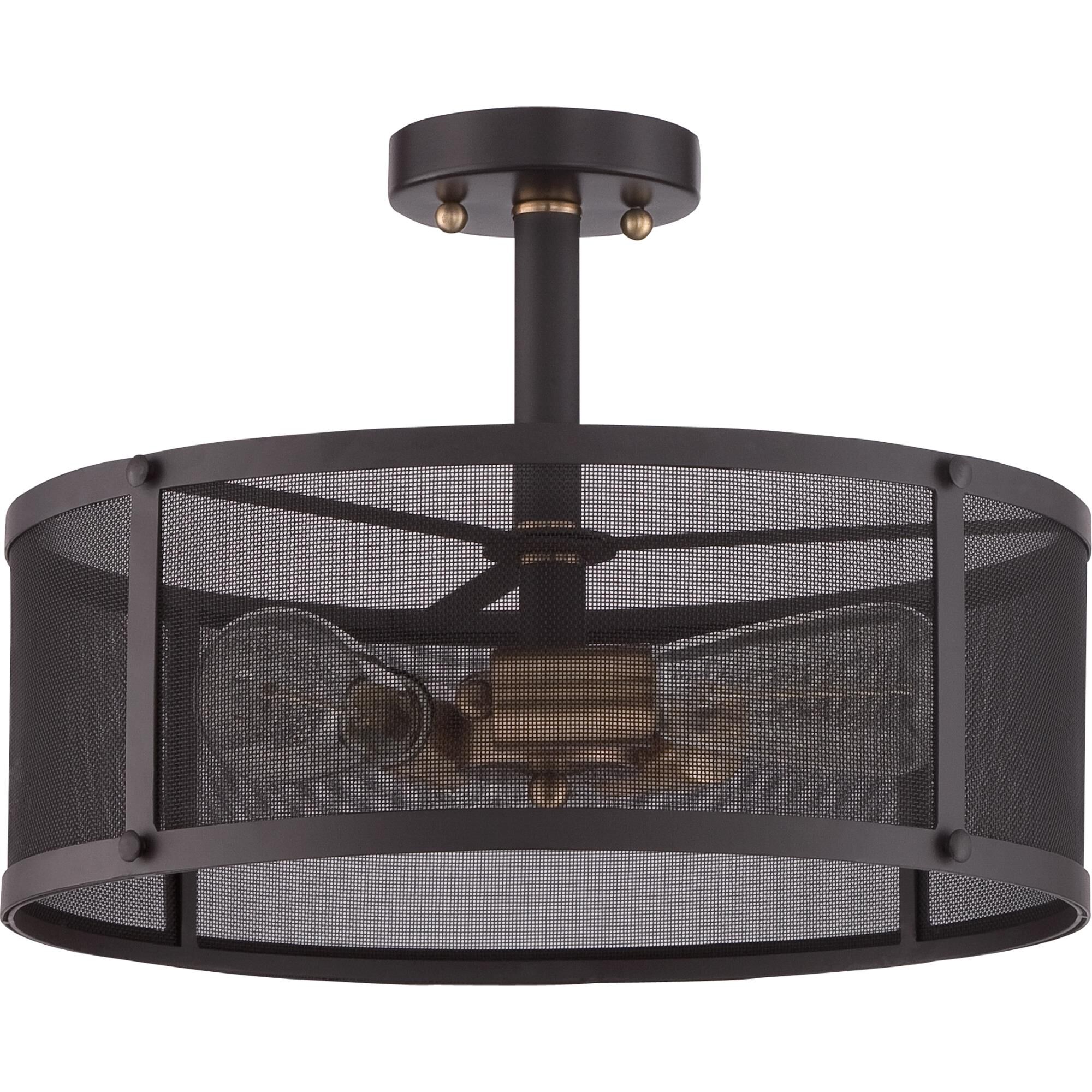 Union Station 16 Inch 3 Light Semi Flush Mount by Quoizel