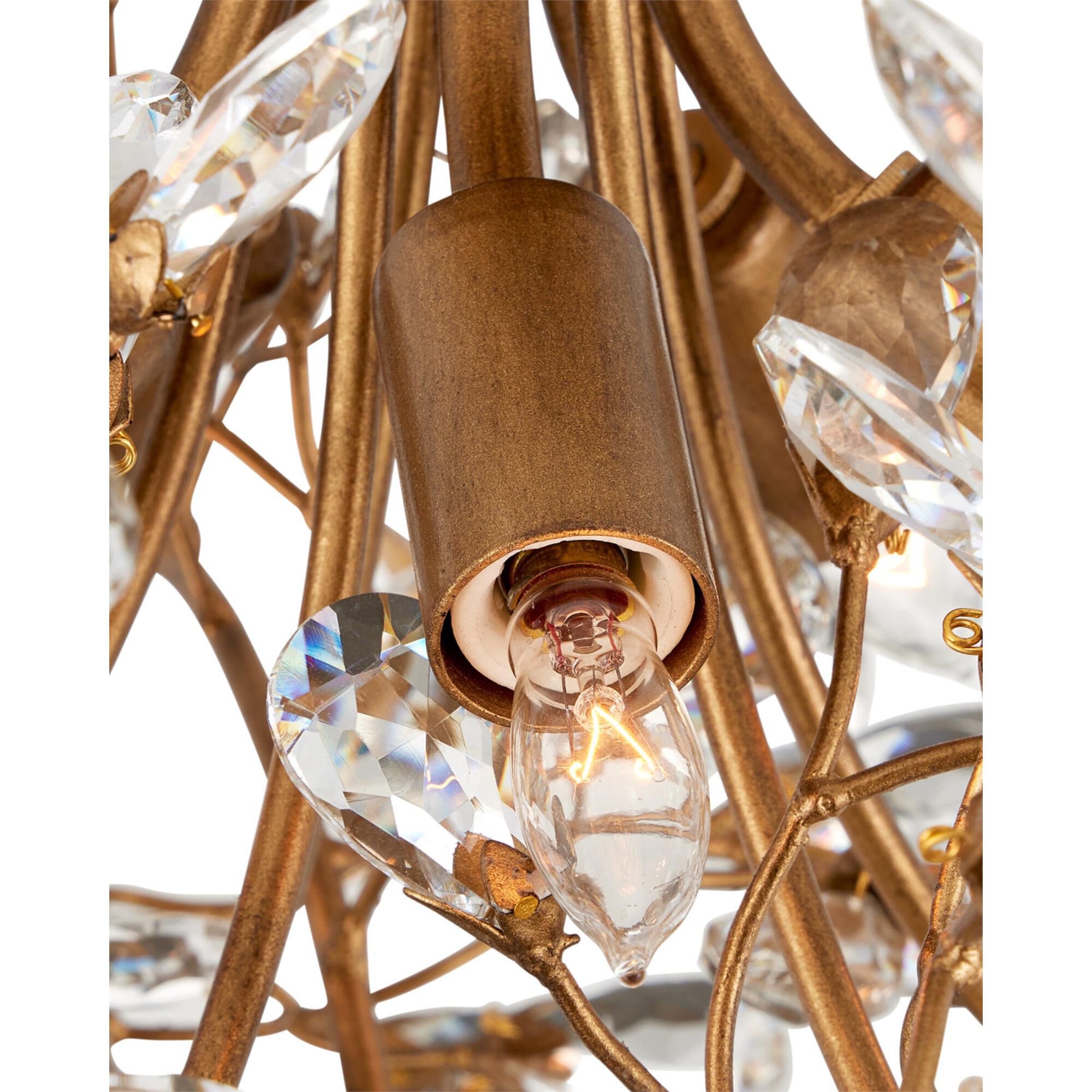 Crystal 24 Inch 5 Light Semi Flush Mount,