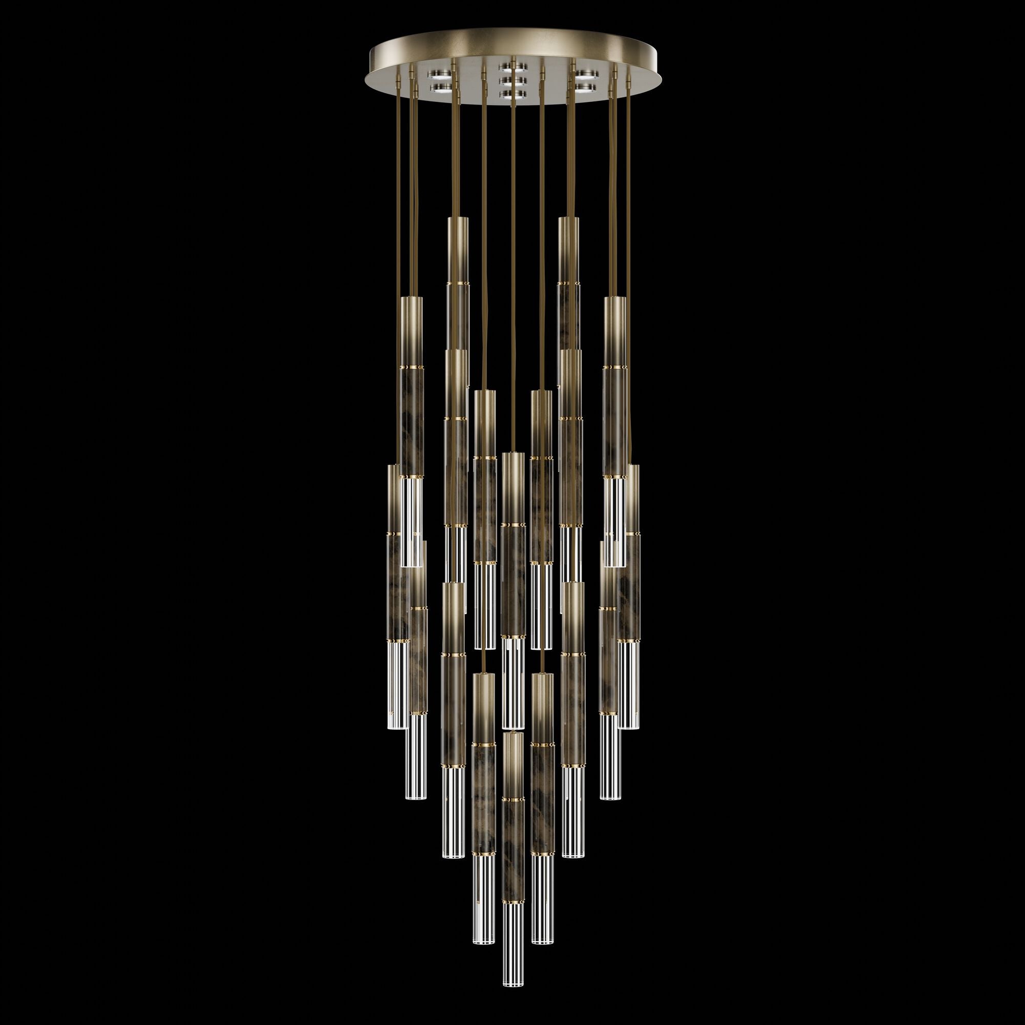 Shown in Bronze finish and True crystal and False glass