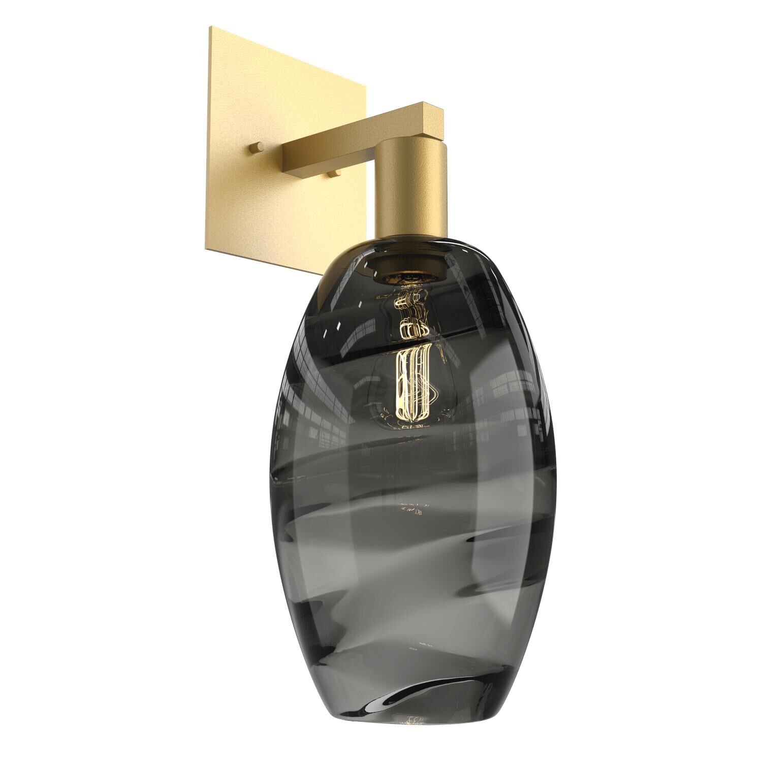 Shown in Gilded Brass finish and Optic Smoke glass