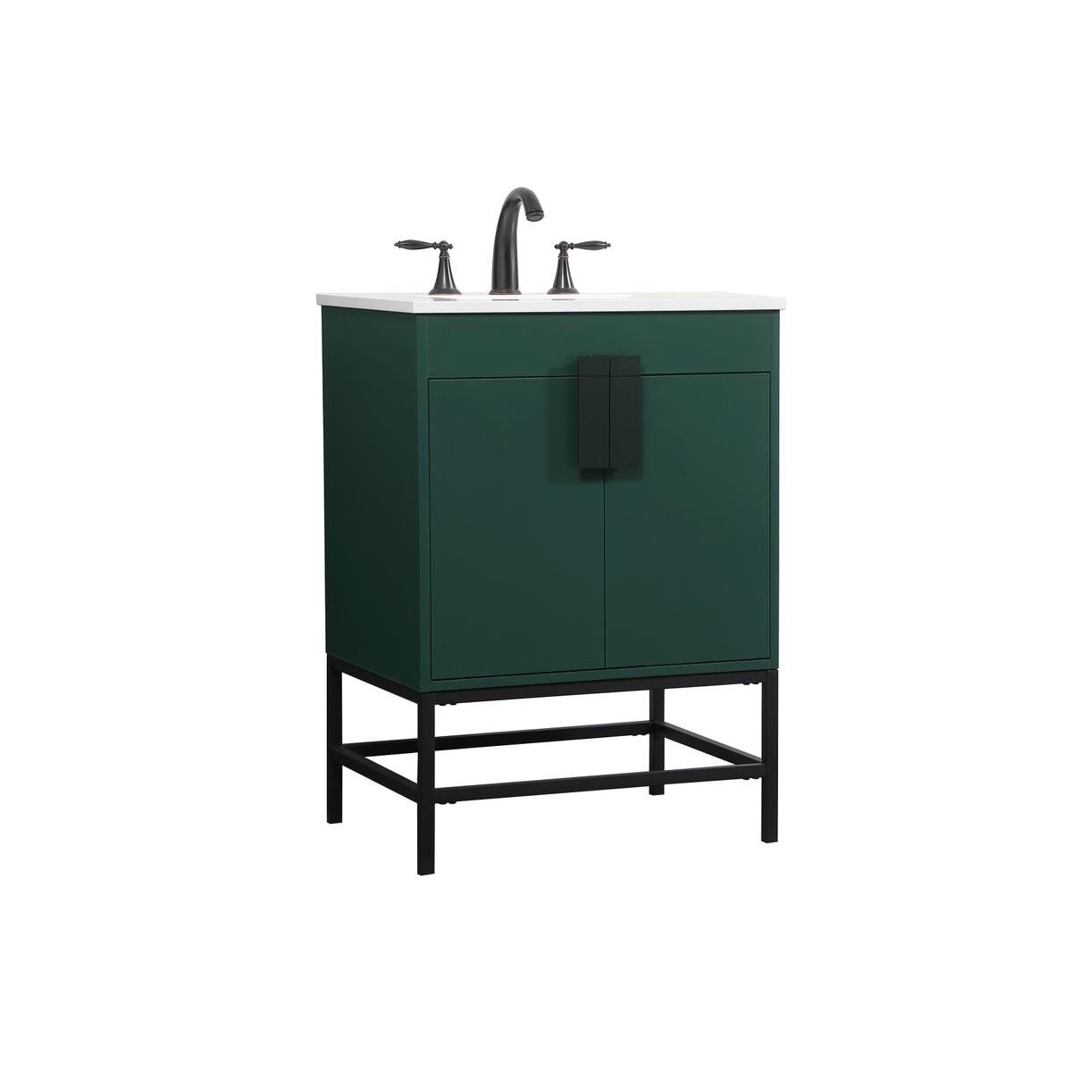 Shown in Green finish and Without Backsplash accent
