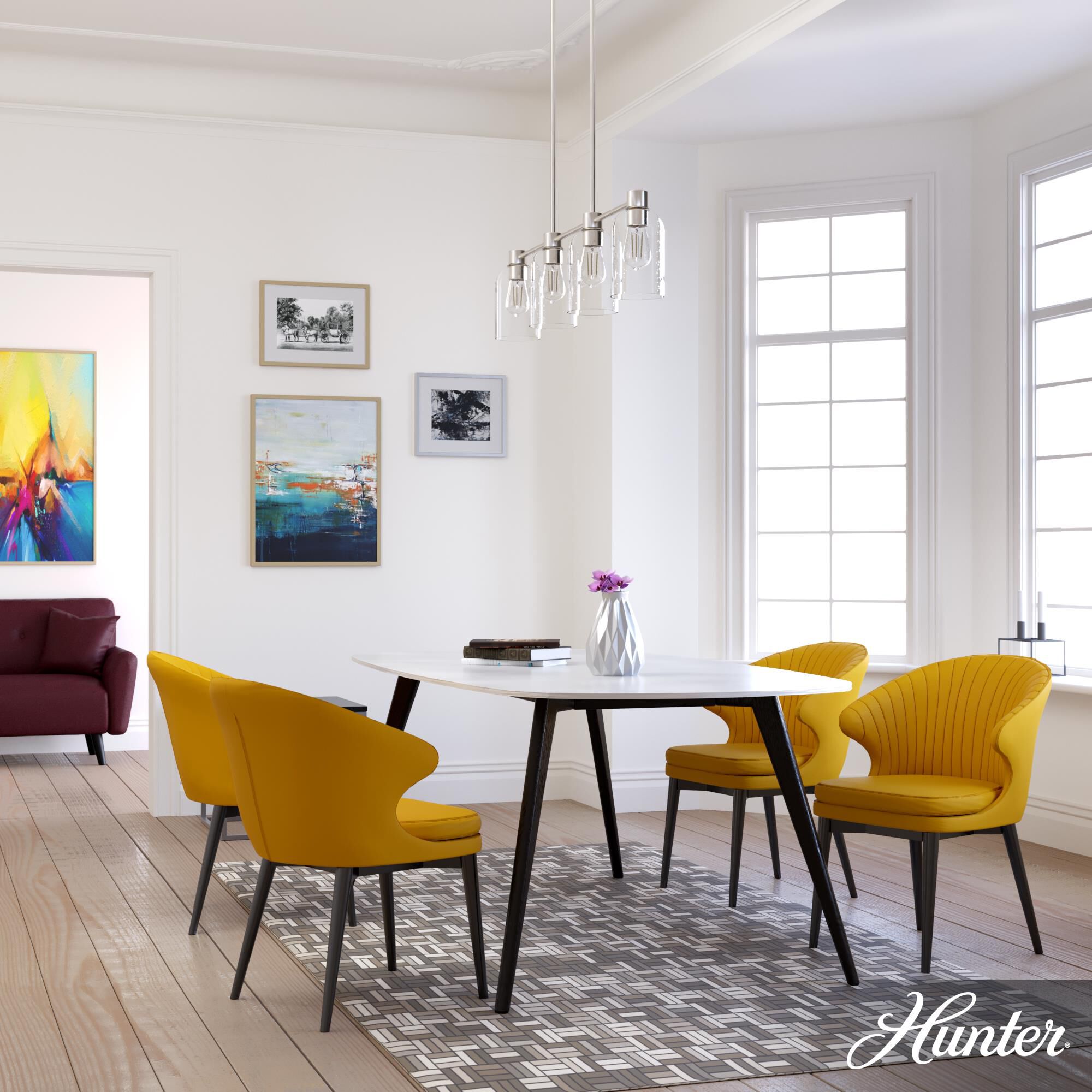 Lochmeade 37 Inch 4 Light Linear Suspension Light by Hunter Fan