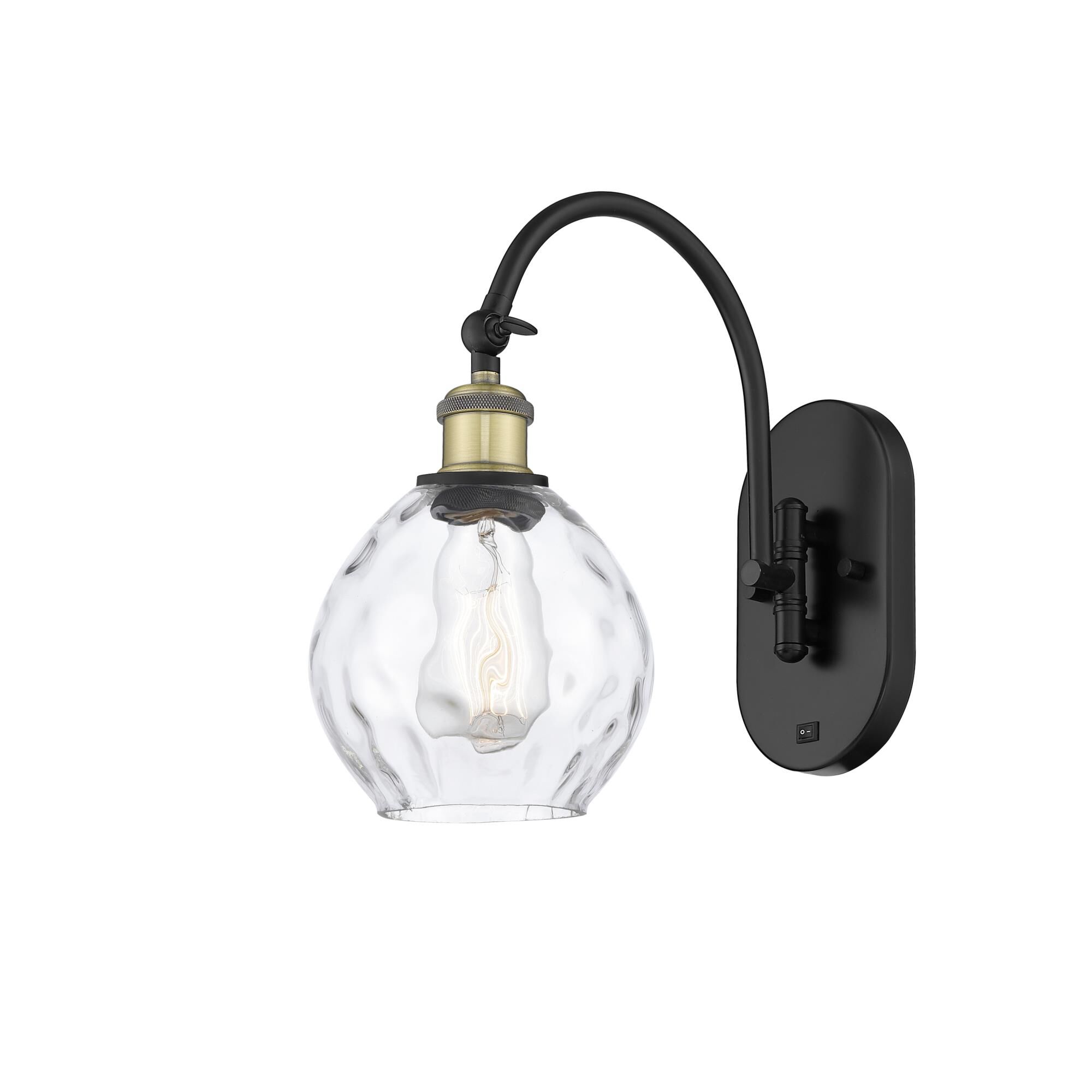 Shown in Black Antique Brass finish and Clear glass