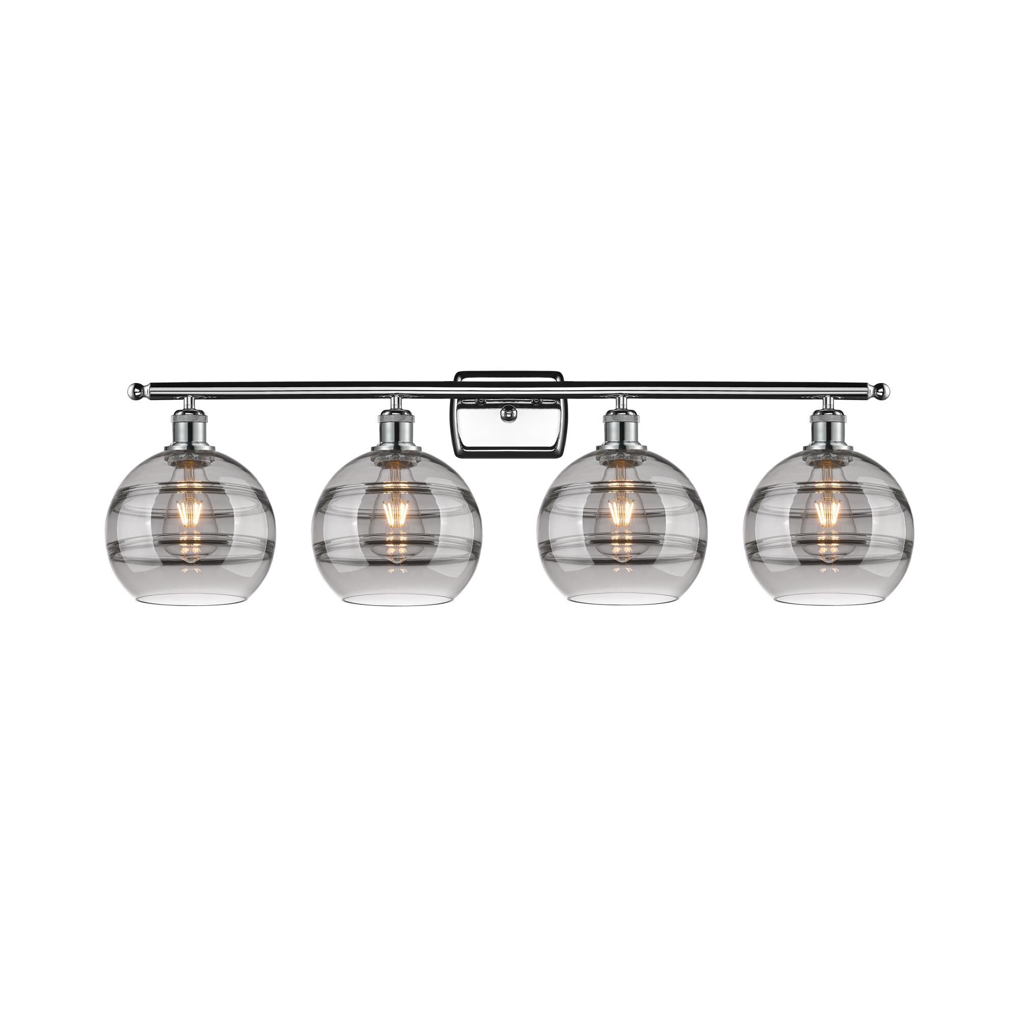 Shown in Polished Chrome finish and Light Smoke glass