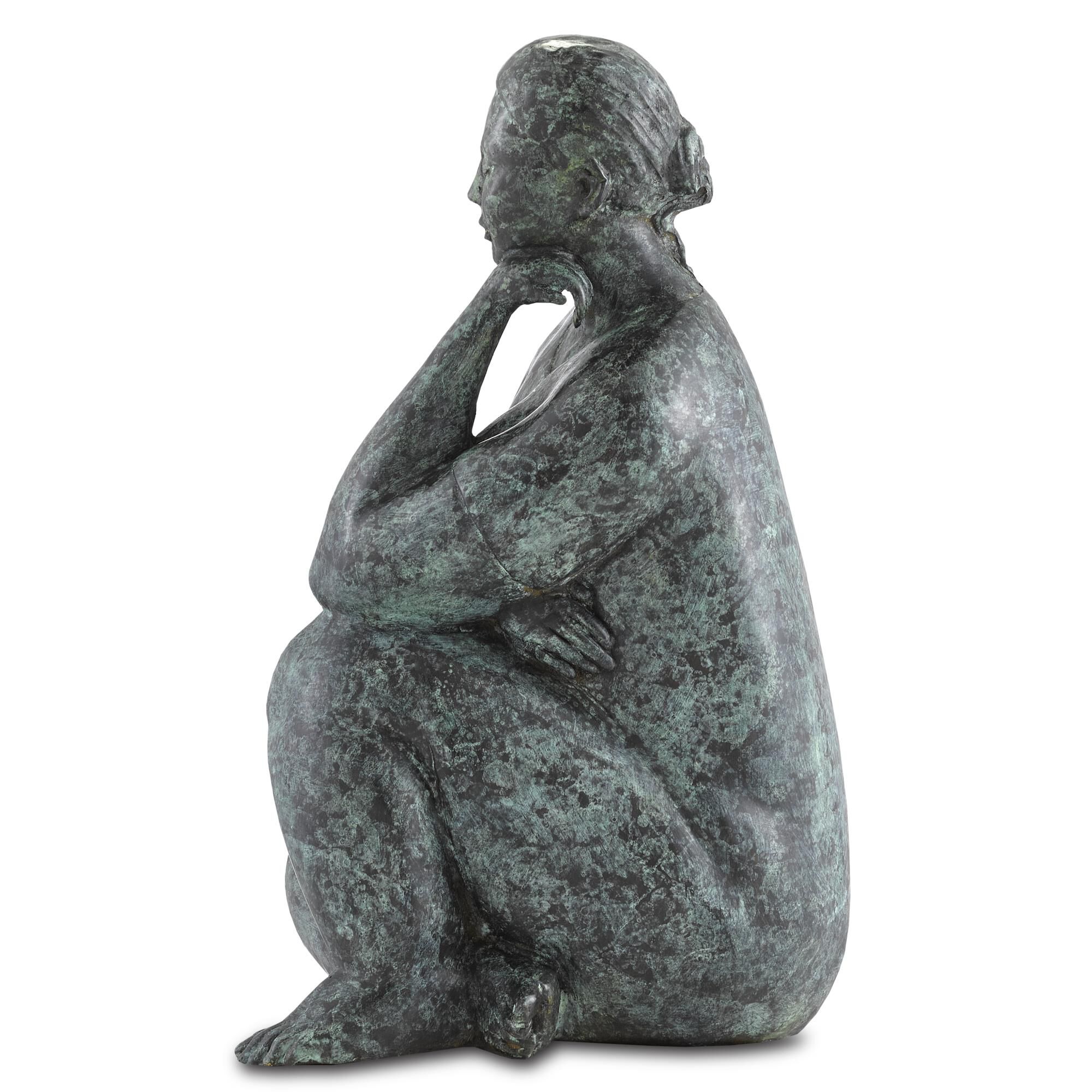 Lady Meditating Bronze Figurine by Currey and Company