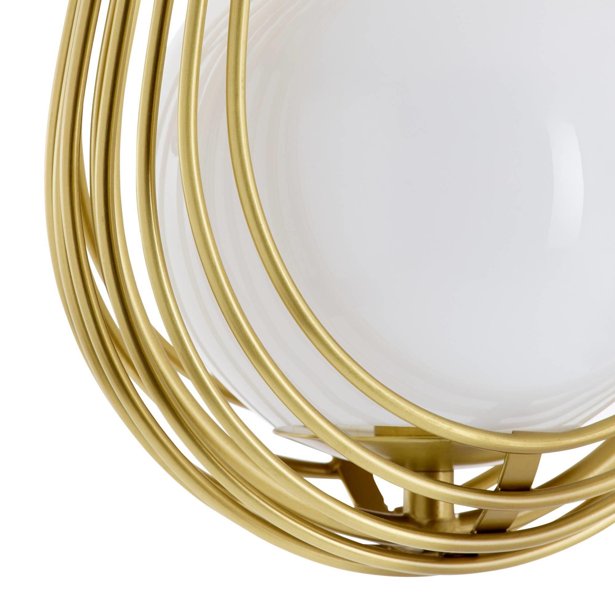 Shown in Antique Brass finish and Opal glass