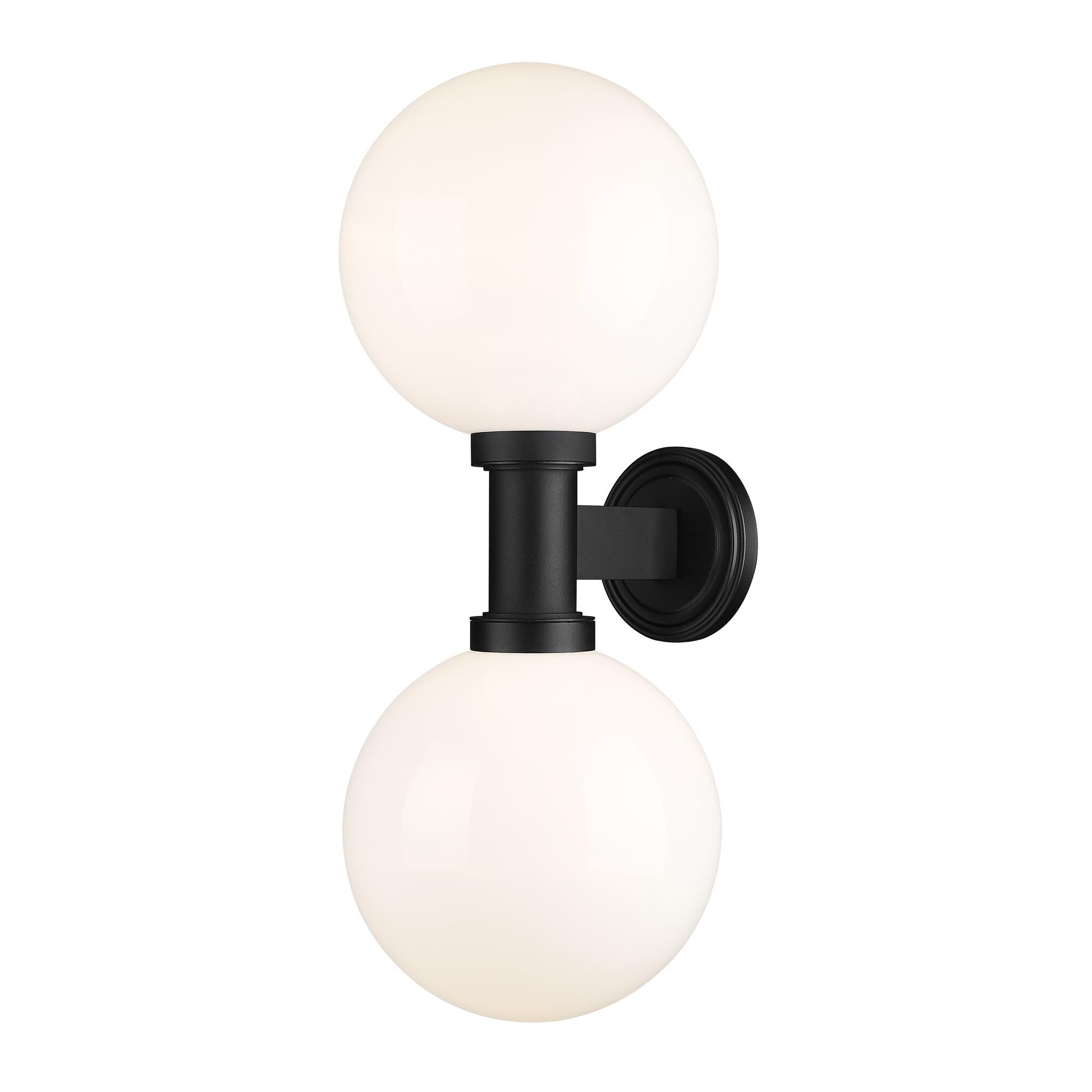 Shown in Black finish and Opal glass