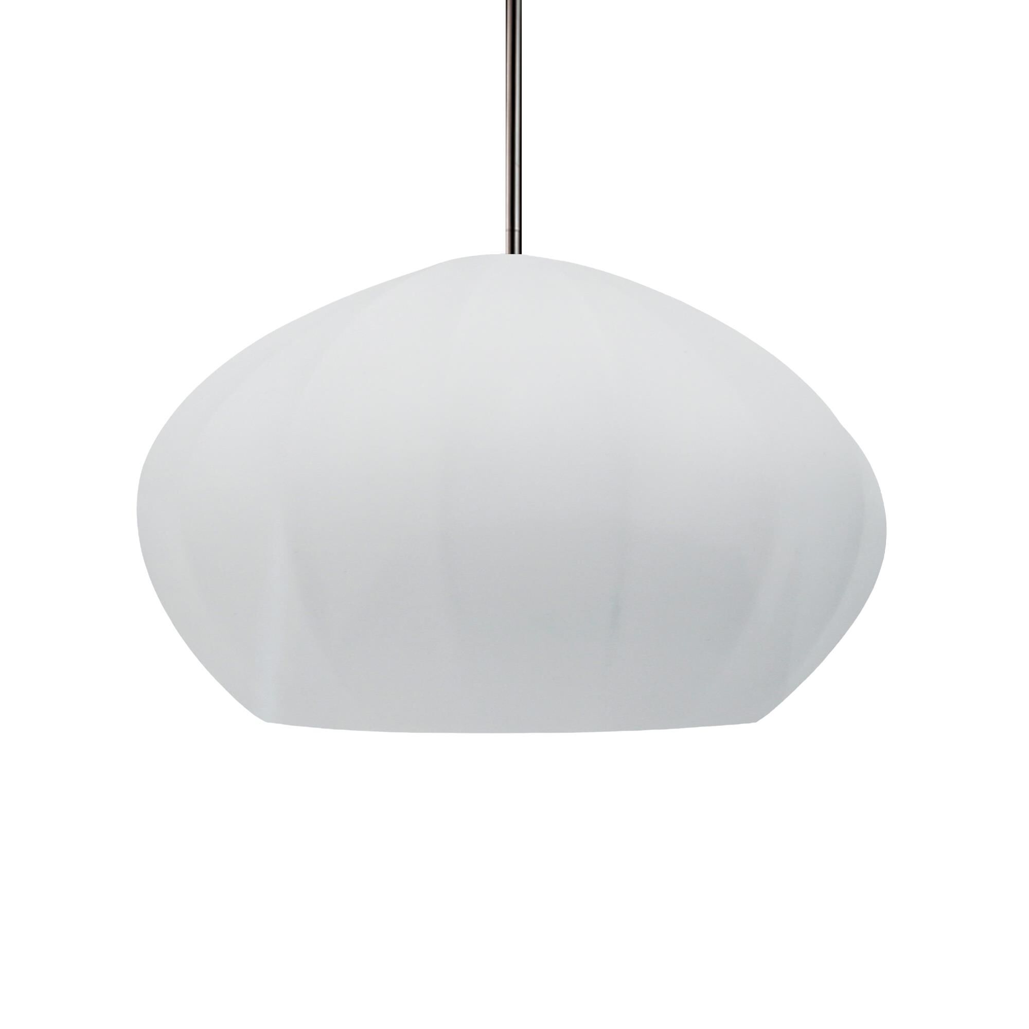 Shown in Brushed Nickel finish and Gloss White shade