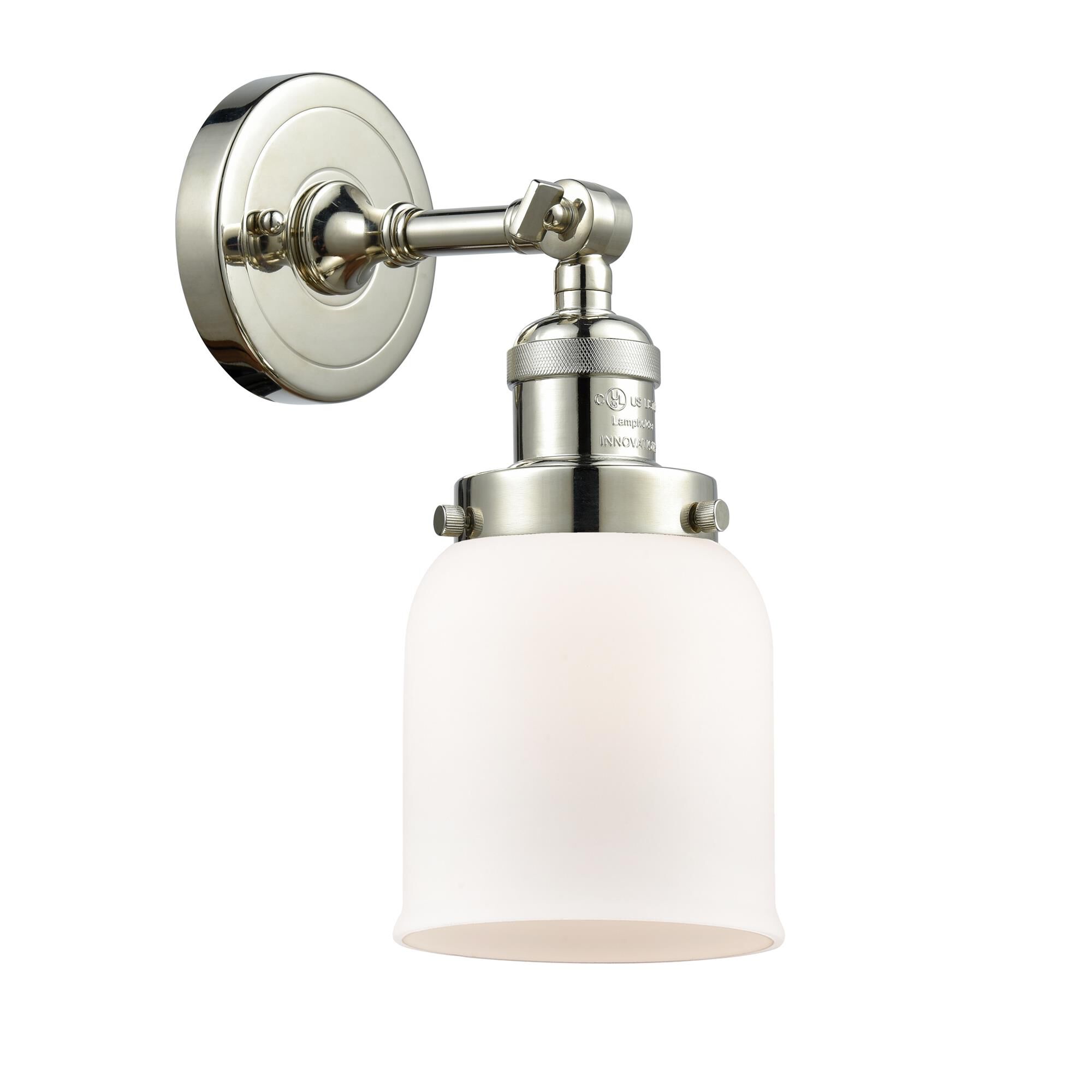 Shown in Polished Nickel finish and Matte White Cased glass