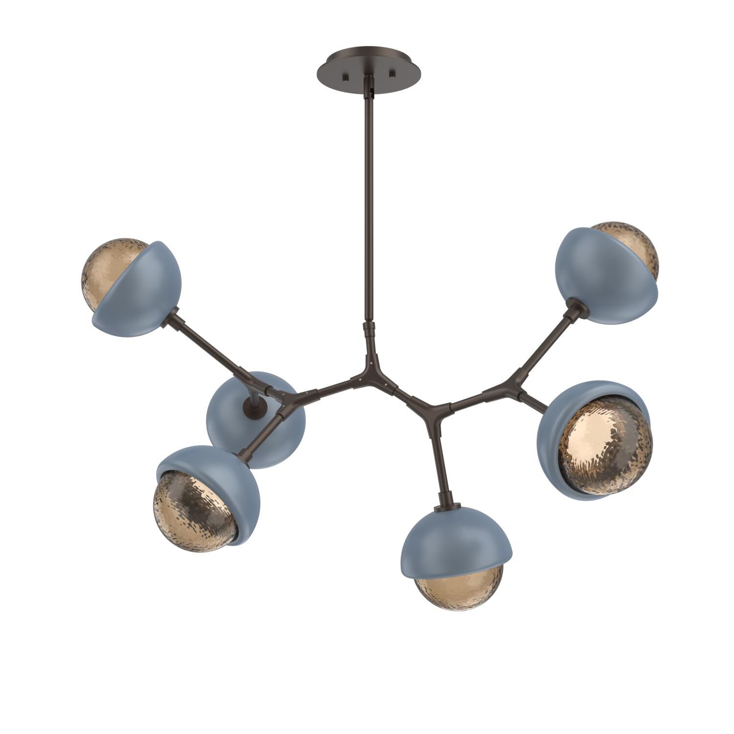 Shown in Flat Bronze finish and Bronze glass and Poppy Blue accent
