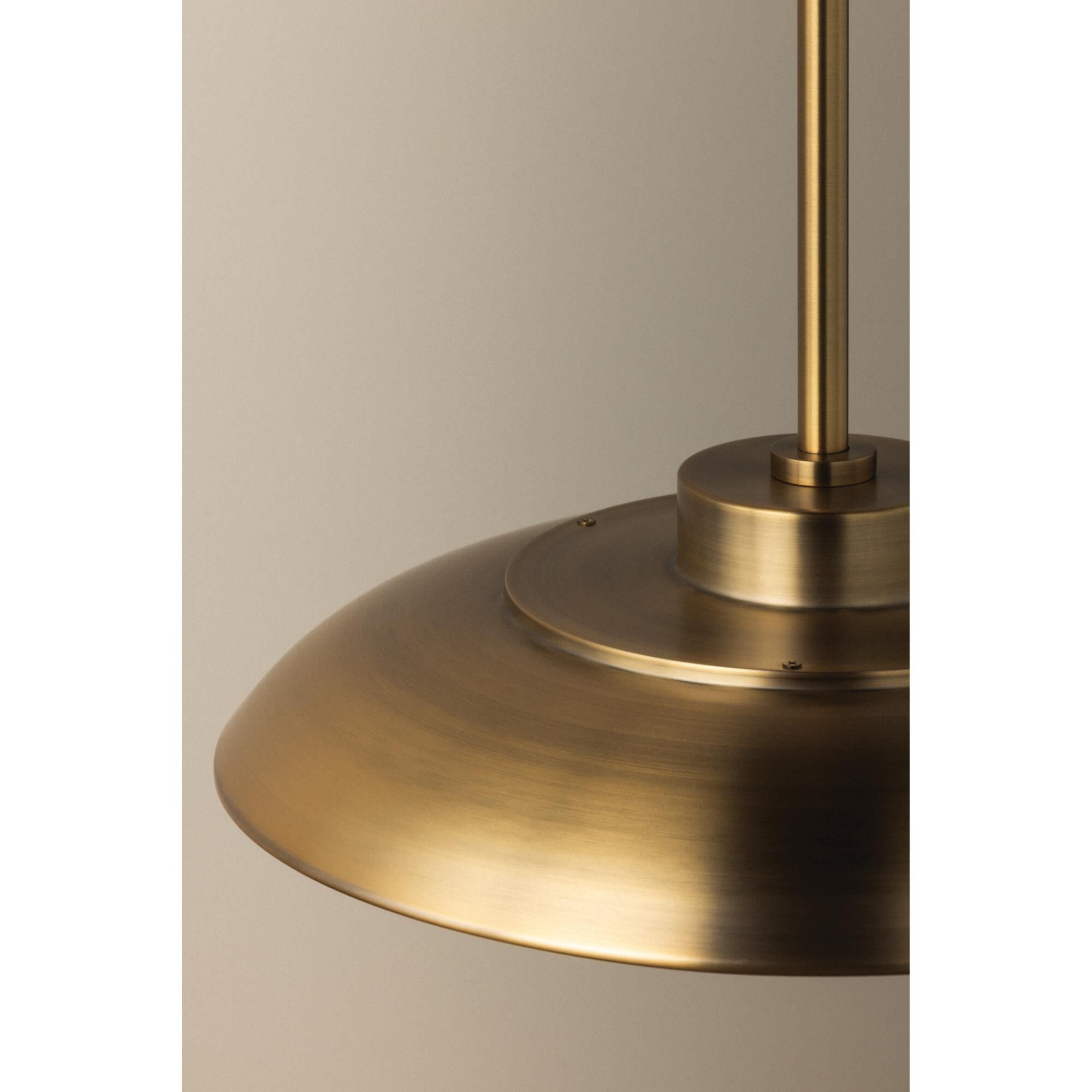 Shown in Patina Brass finish and Clear Optic shade