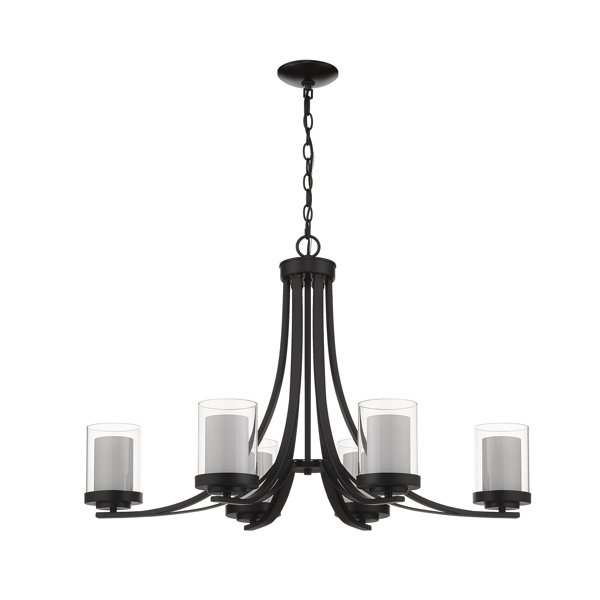 Shown in Matte Black finish and Glass shade